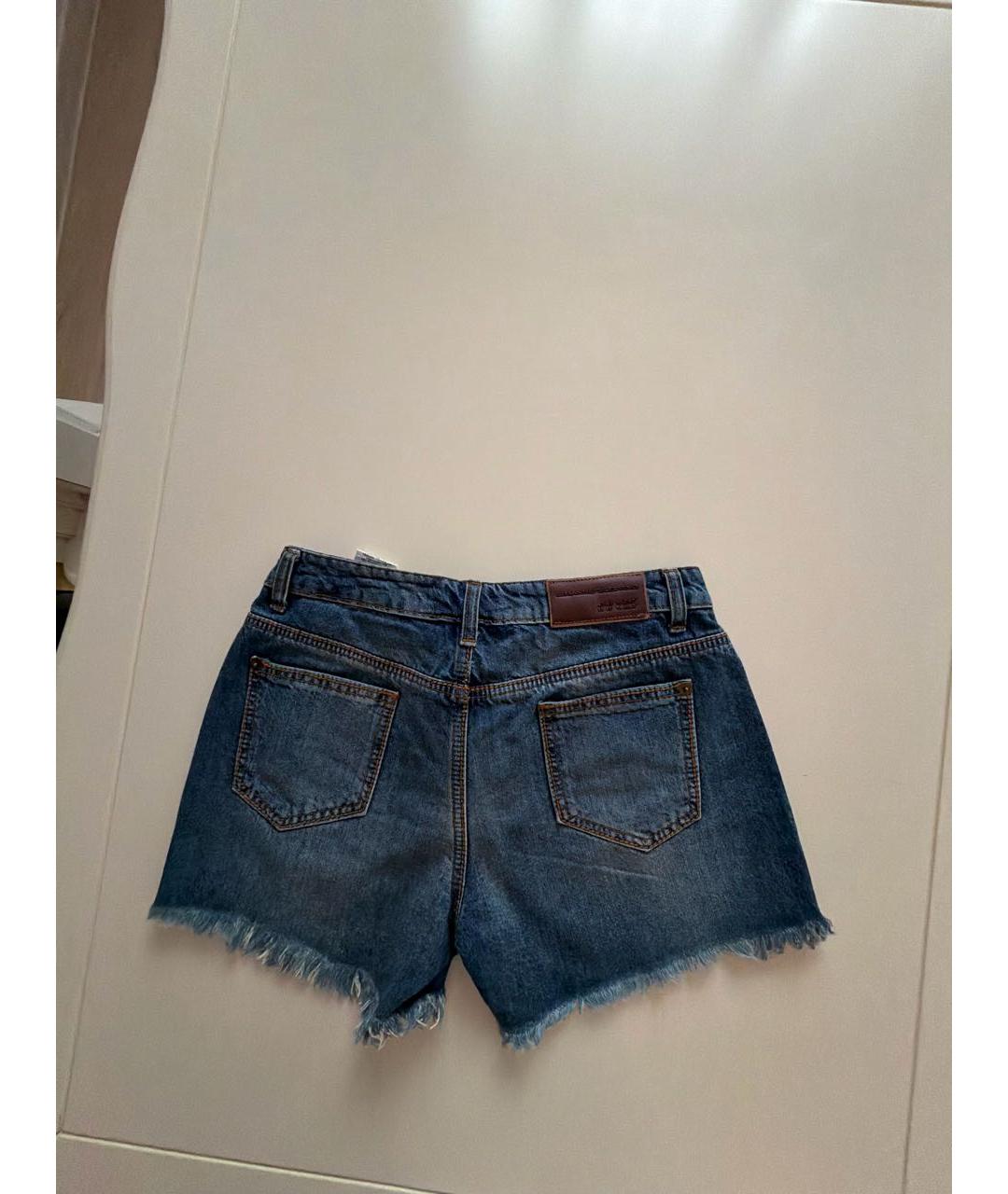 ERMANNO SCERVINO Синие хлопковые шорты, фото 2