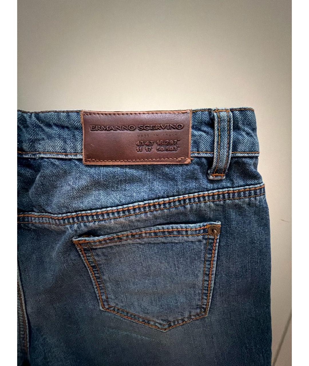 ERMANNO SCERVINO Синие хлопковые шорты, фото 7