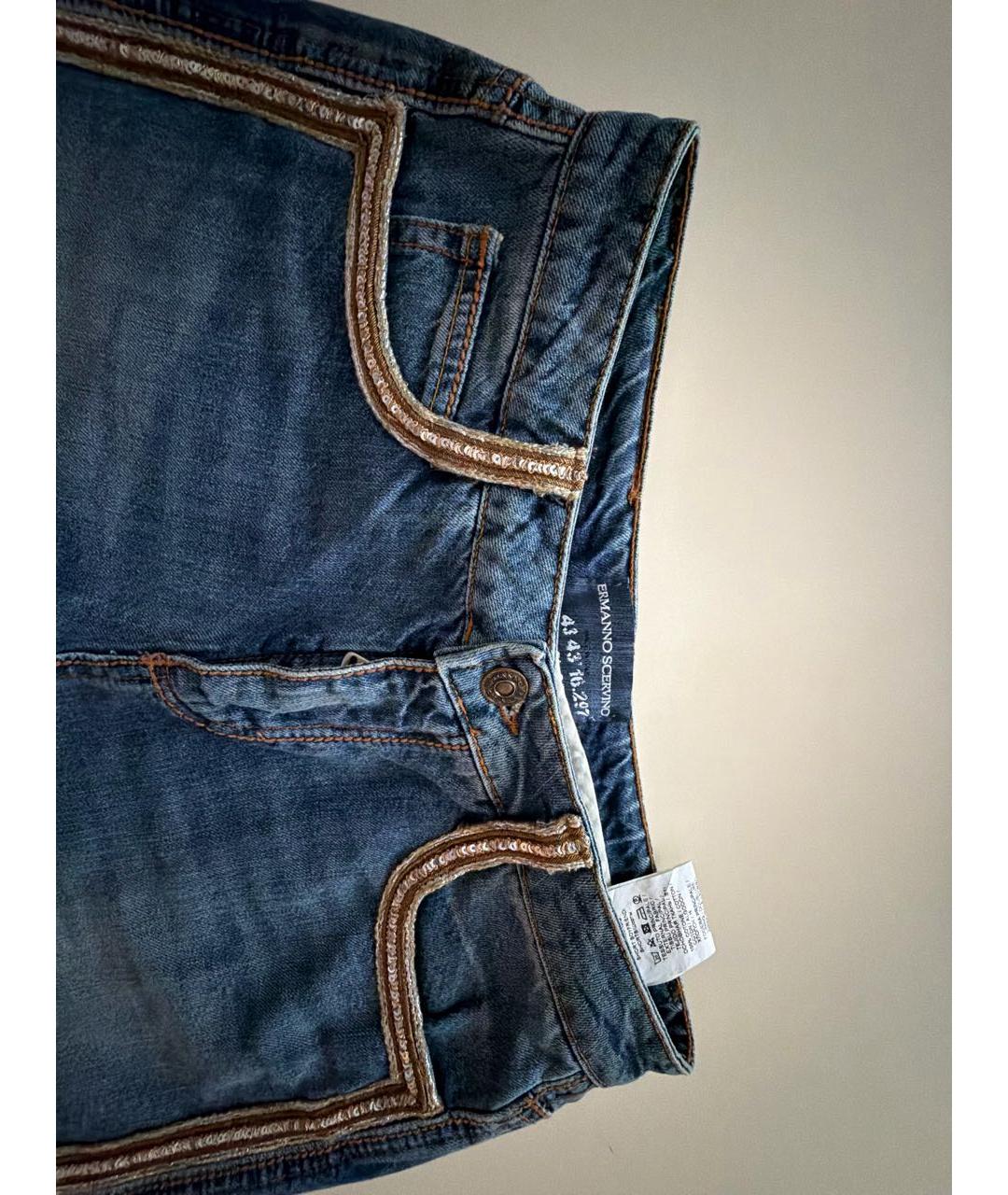 ERMANNO SCERVINO Синие хлопковые шорты, фото 6