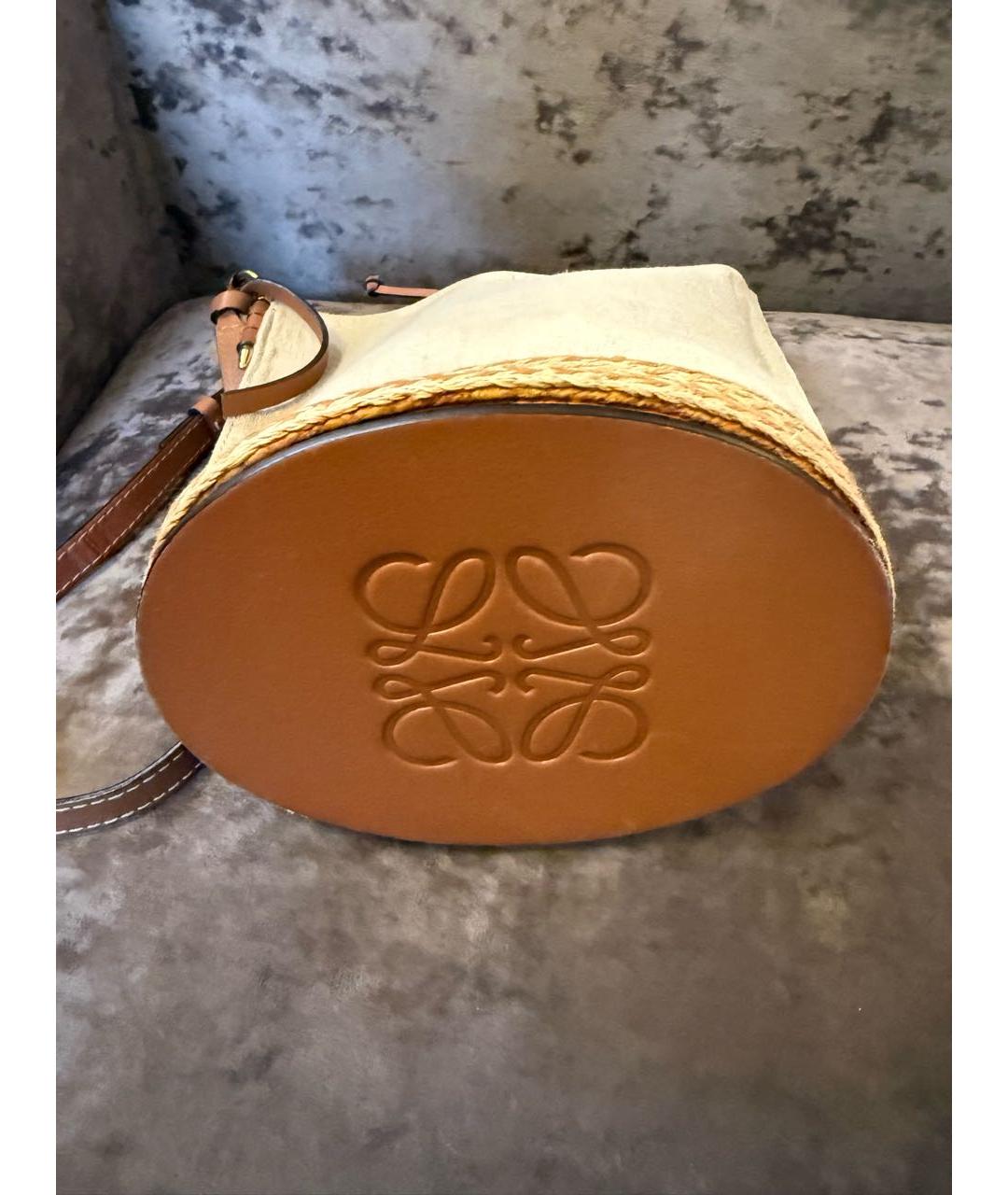 LOEWE Коричневая кожаная сумка через плечо, фото 4