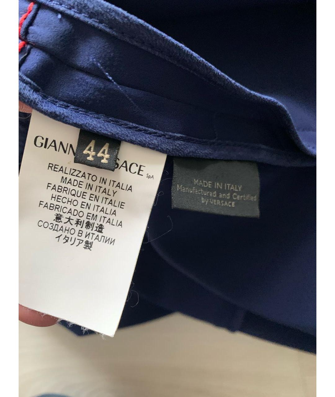 VERSACE Синее полиэстеровое повседневное платье, фото 5