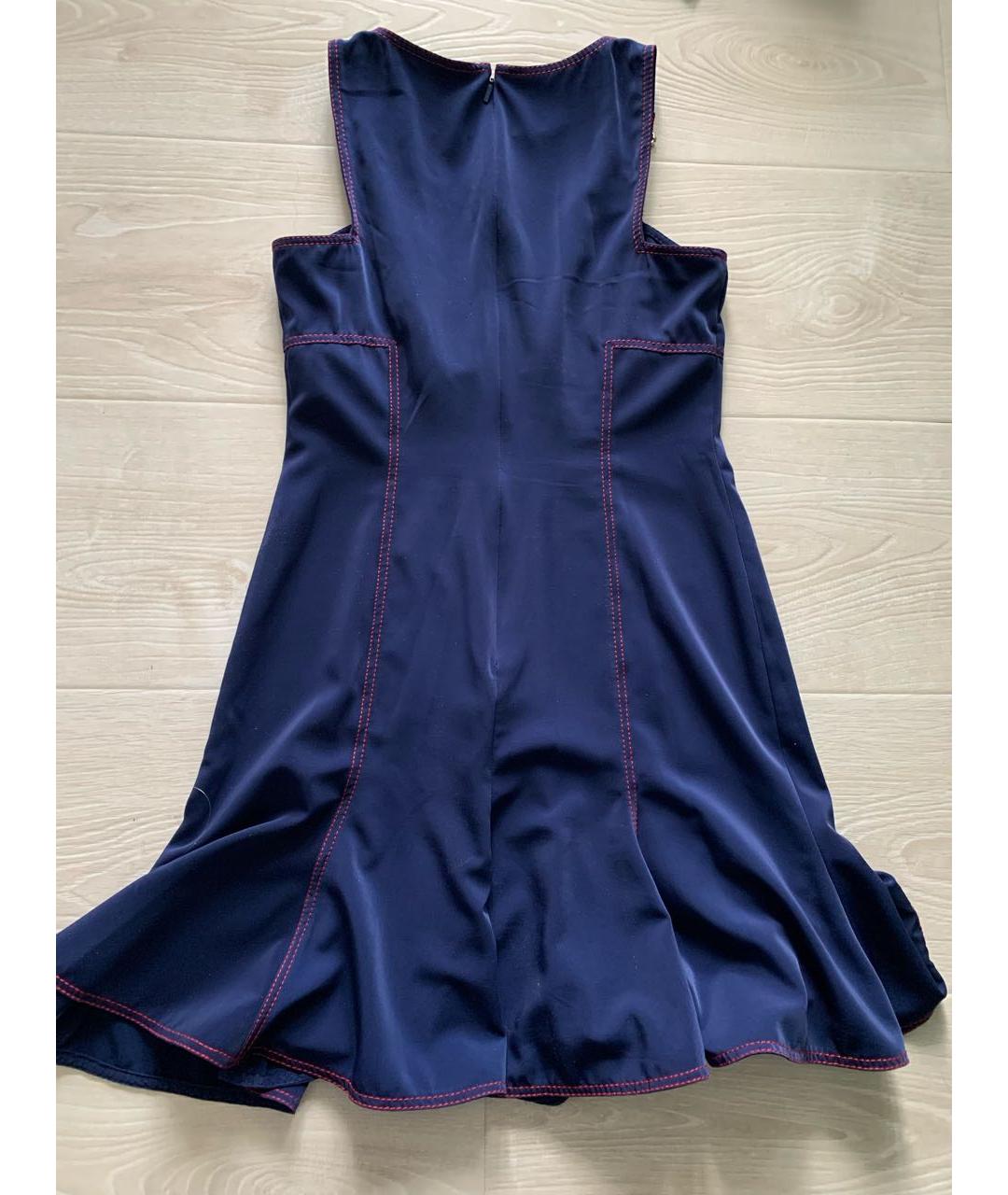 VERSACE Синее полиэстеровое повседневное платье, фото 2