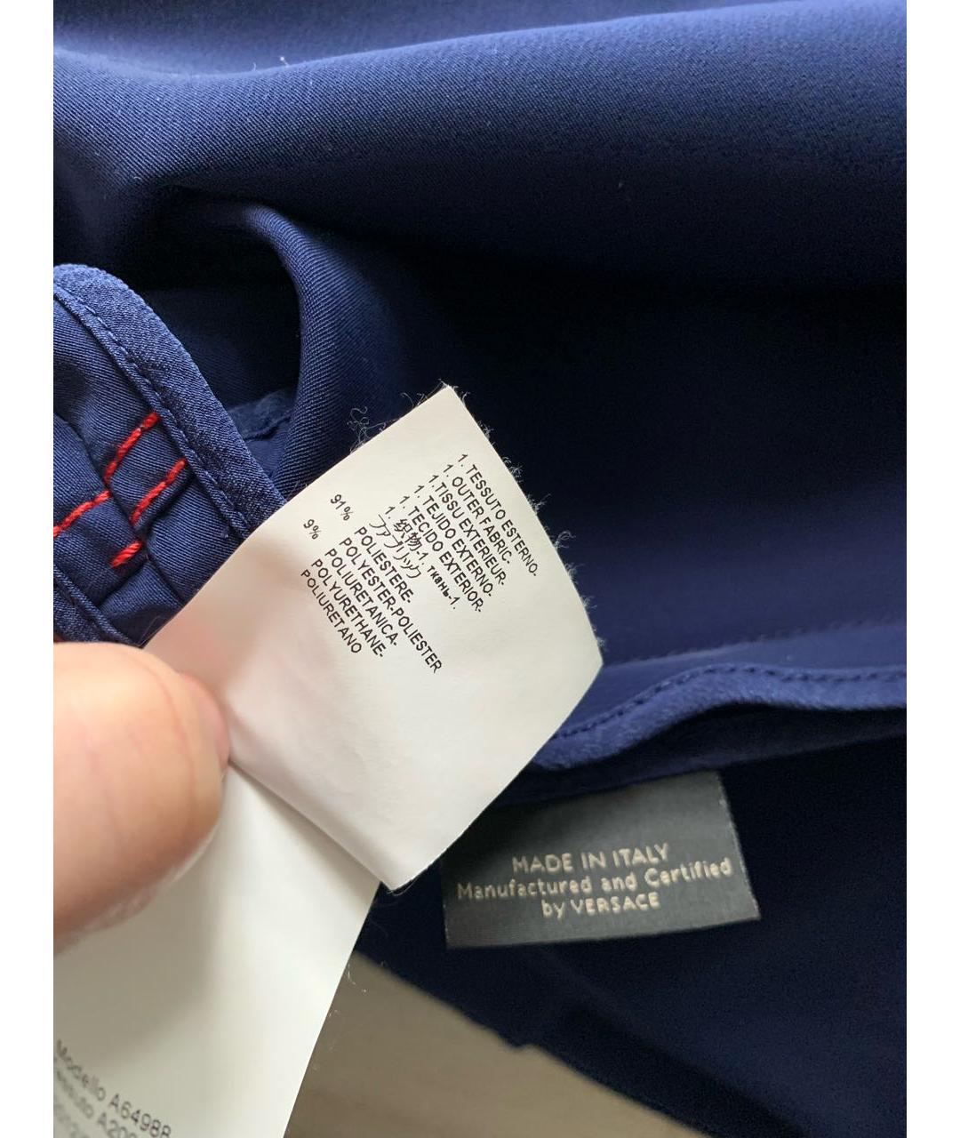 VERSACE Синее полиэстеровое повседневное платье, фото 6