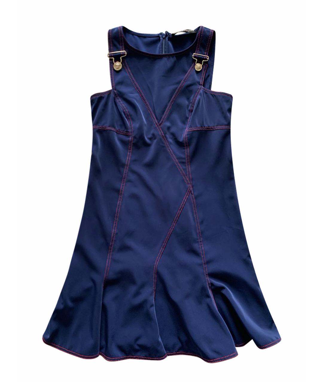 VERSACE Синее полиэстеровое повседневное платье, фото 1