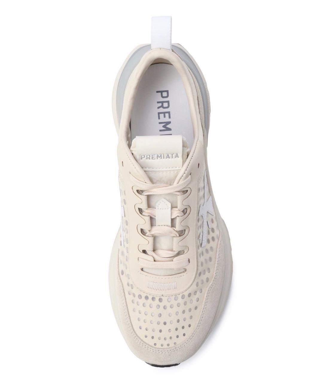 PREMIATA Бежевые кожаные кроссовки, фото 3