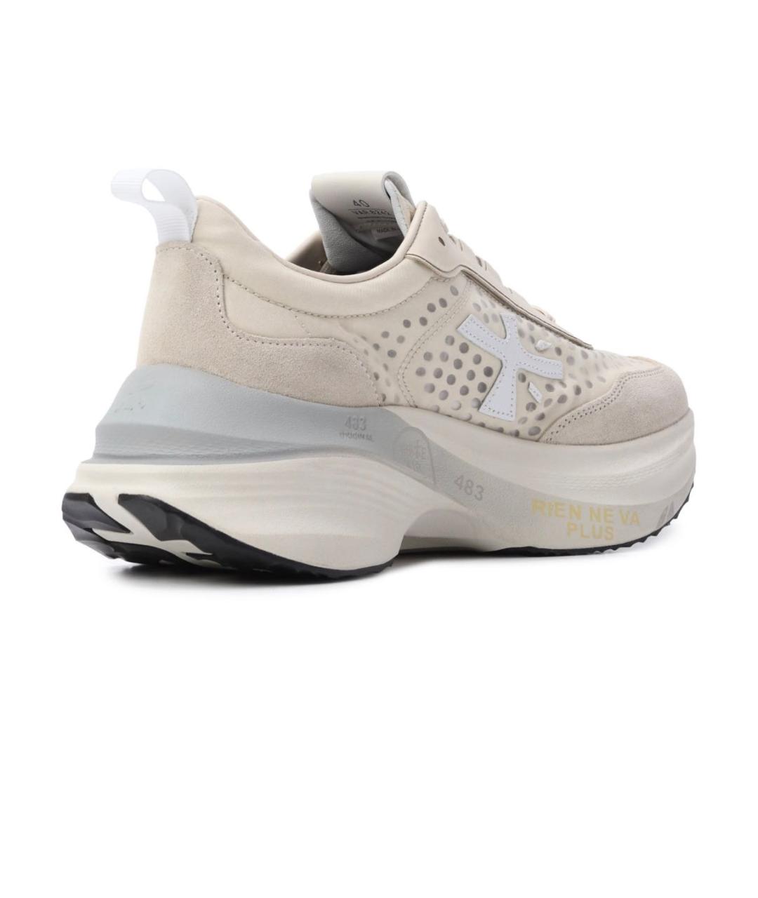 PREMIATA Бежевые кожаные кроссовки, фото 2