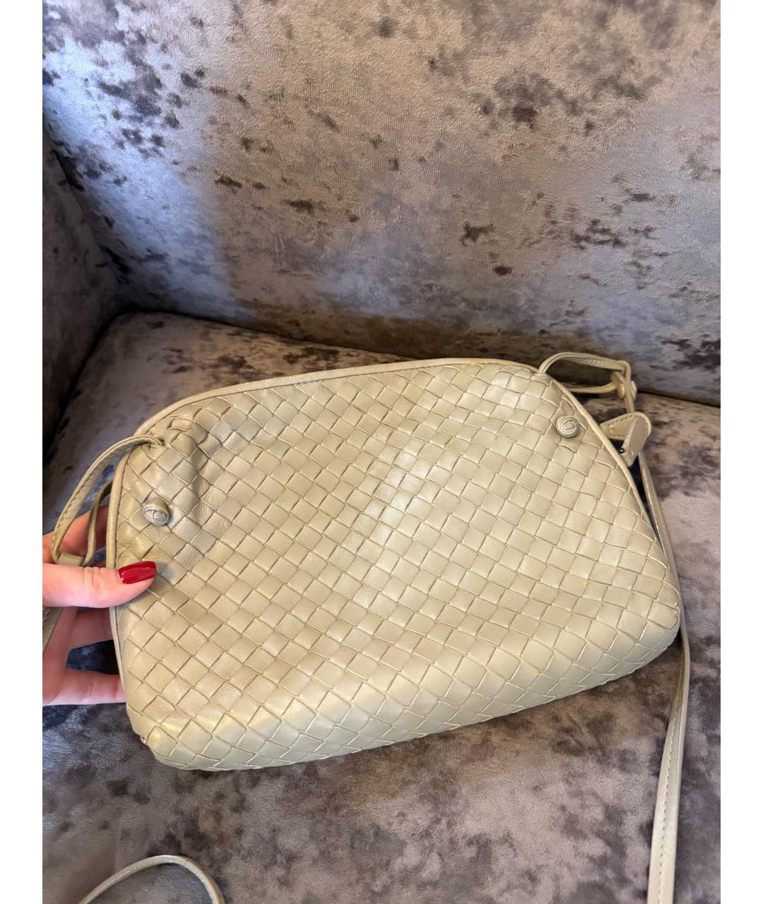 BOTTEGA VENETA Бежевая кожаная сумка через плечо, фото 4
