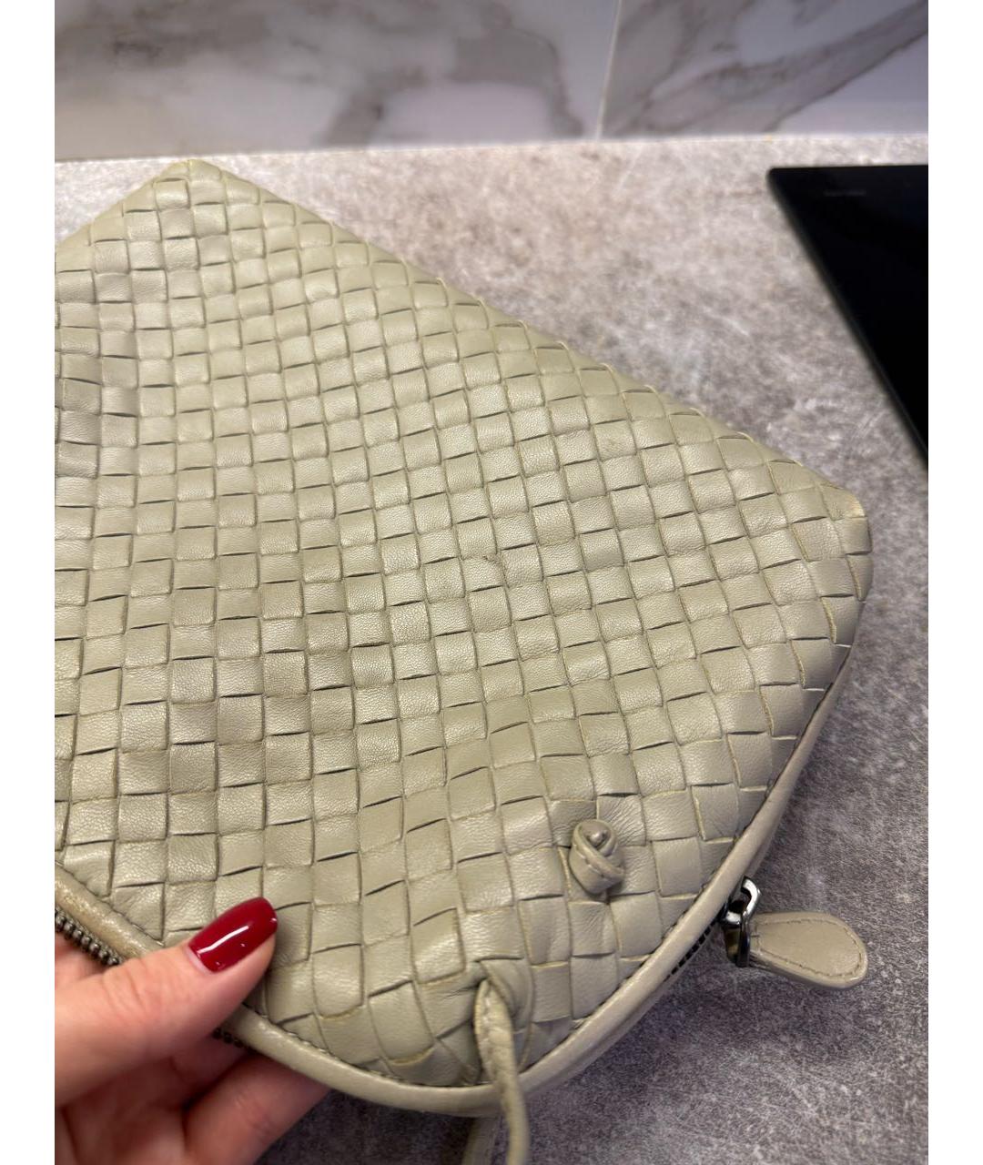 BOTTEGA VENETA Бежевая кожаная сумка через плечо, фото 7