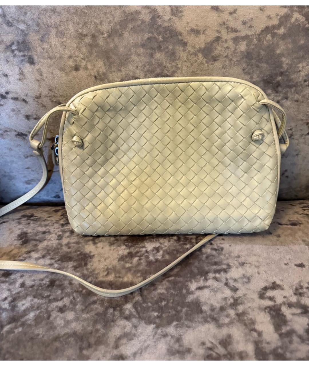 BOTTEGA VENETA Бежевая кожаная сумка через плечо, фото 9