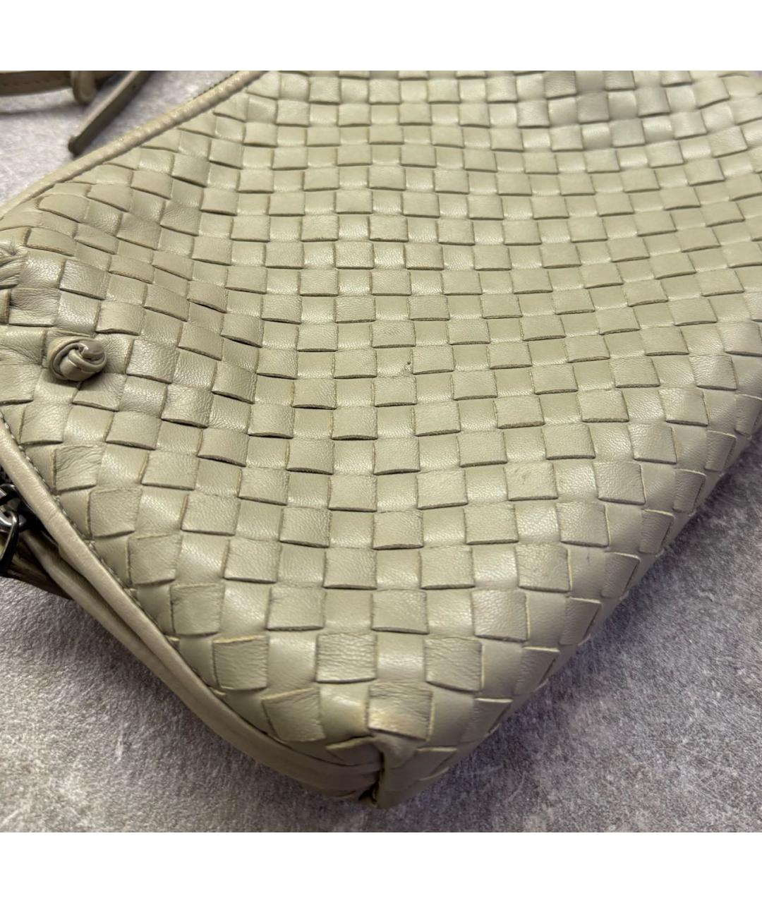 BOTTEGA VENETA Бежевая кожаная сумка через плечо, фото 8