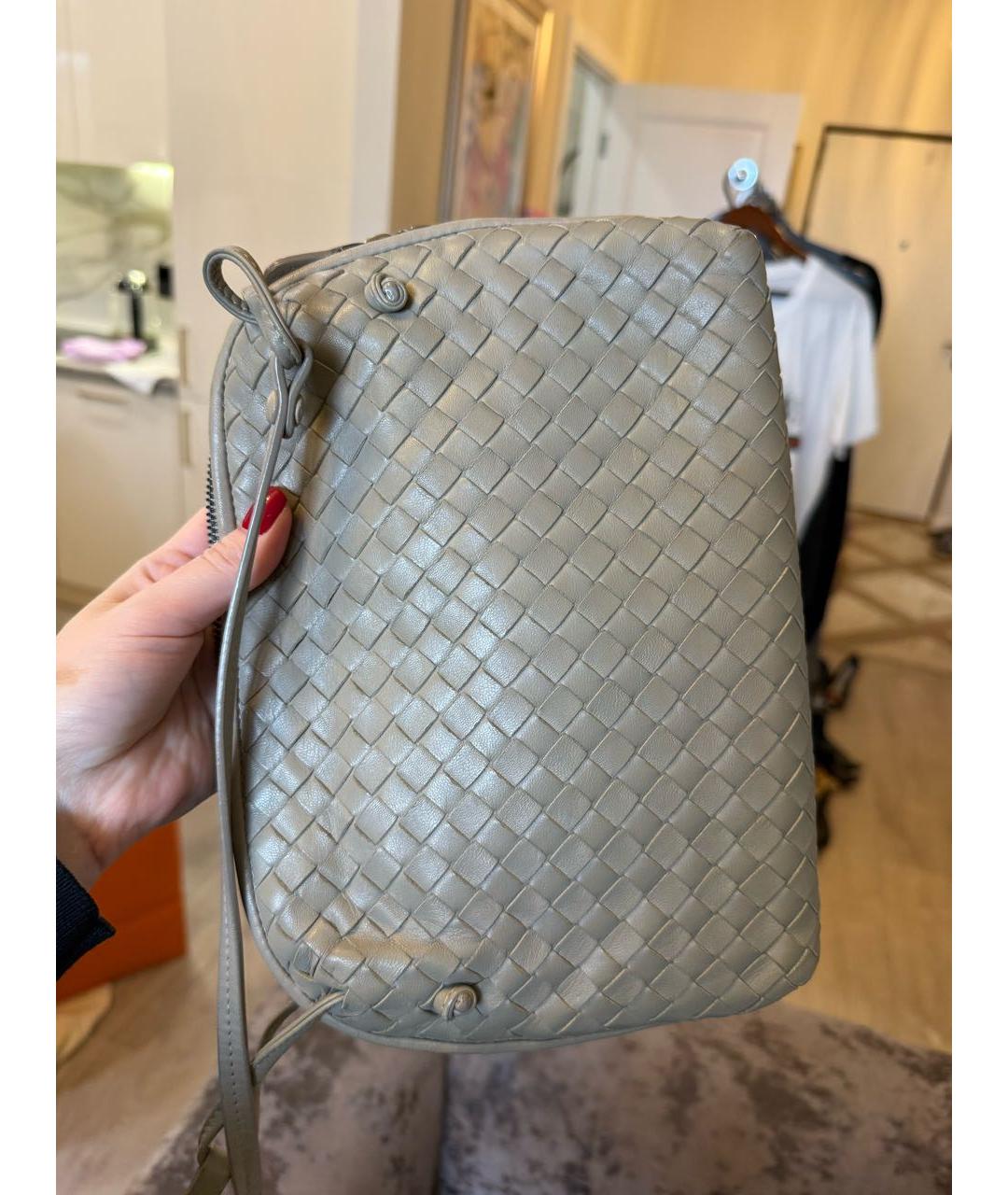 BOTTEGA VENETA Бежевая кожаная сумка через плечо, фото 3