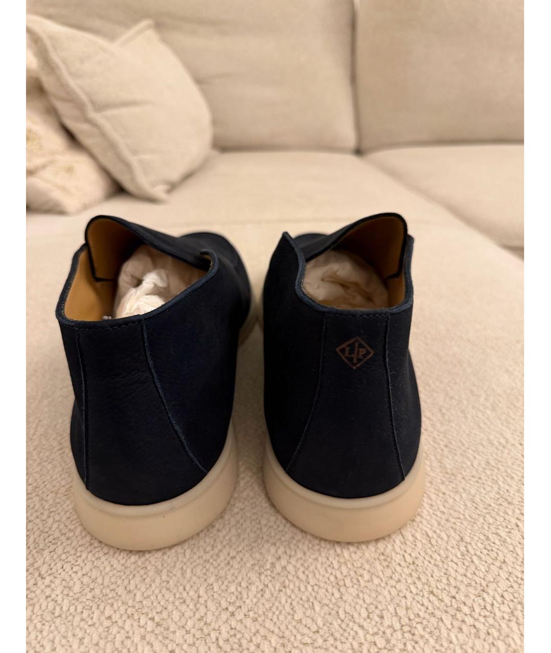 LORO PIANA Темно-синие замшевые лоферы, фото 4