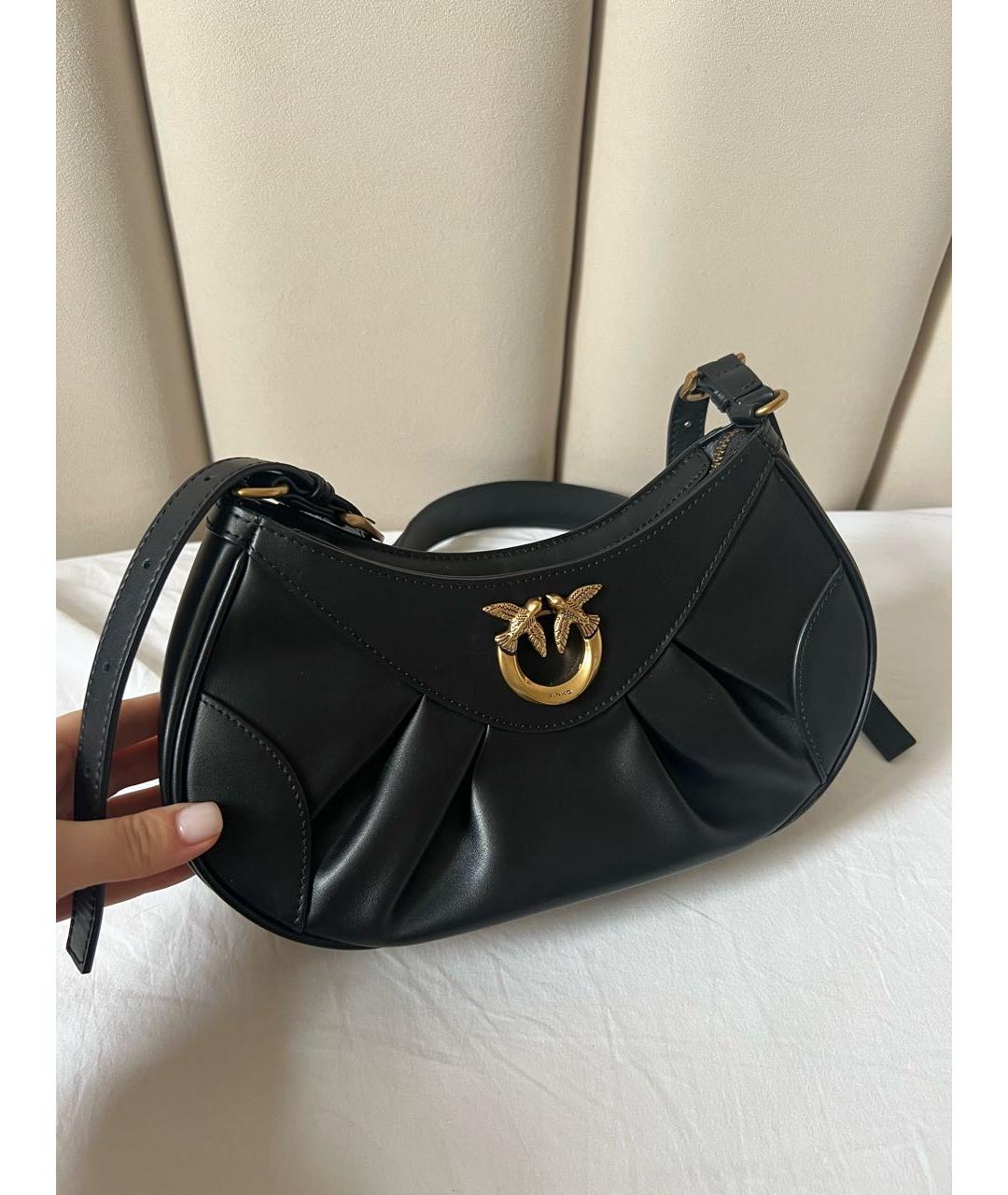 PINKO Черная кожаная сумка через плечо, фото 2