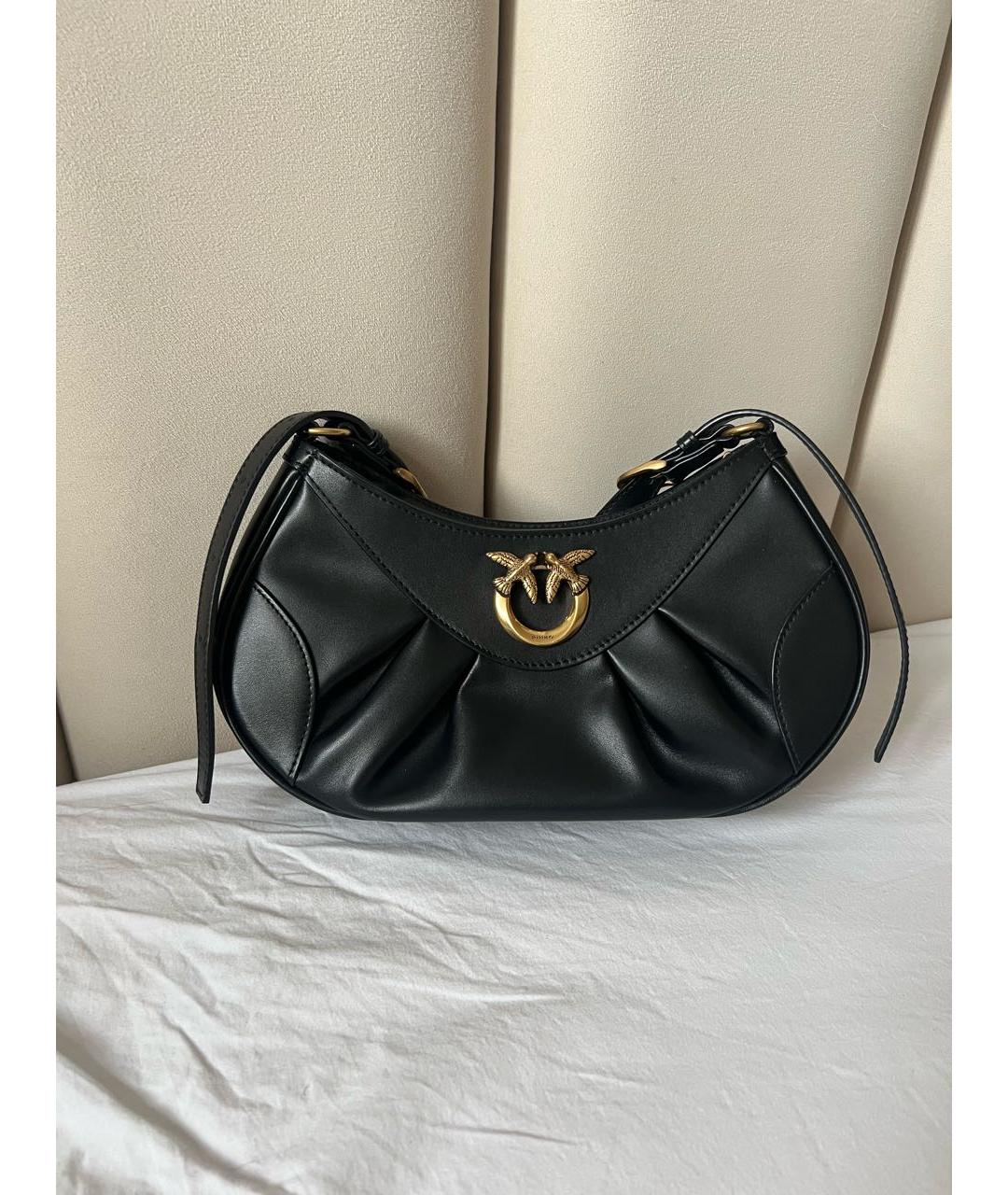 PINKO Черная кожаная сумка через плечо, фото 5