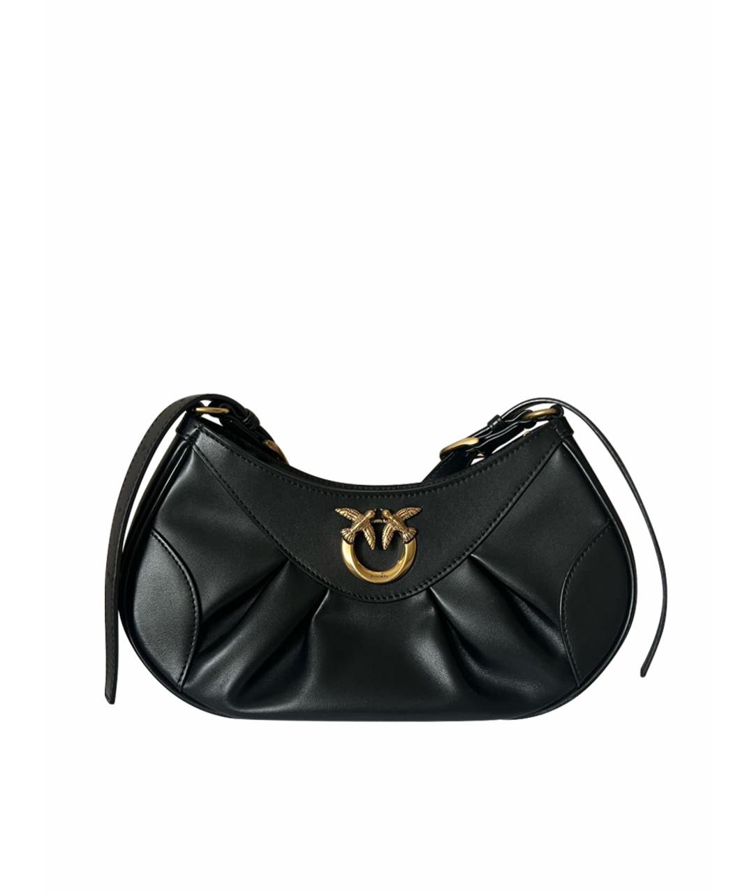 PINKO Черная кожаная сумка через плечо, фото 1