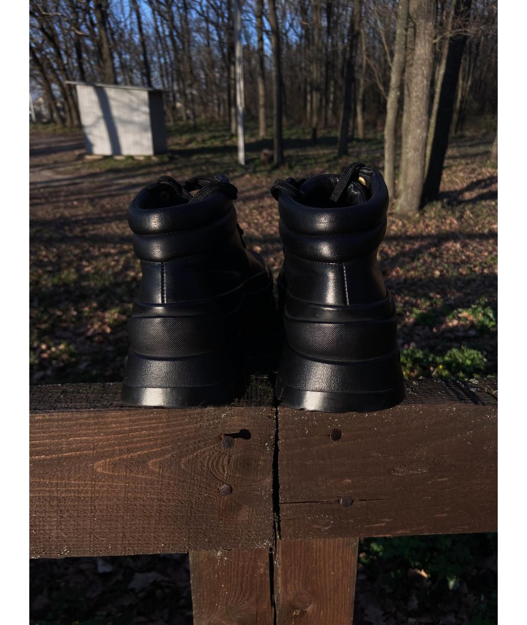 JIL SANDER Черные кожаные ботинки, фото 4