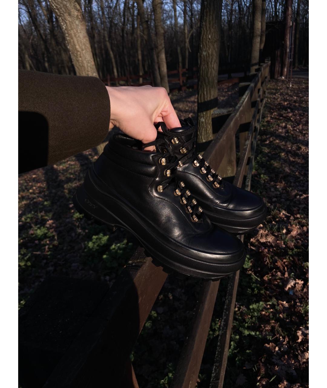 JIL SANDER Черные кожаные ботинки, фото 7