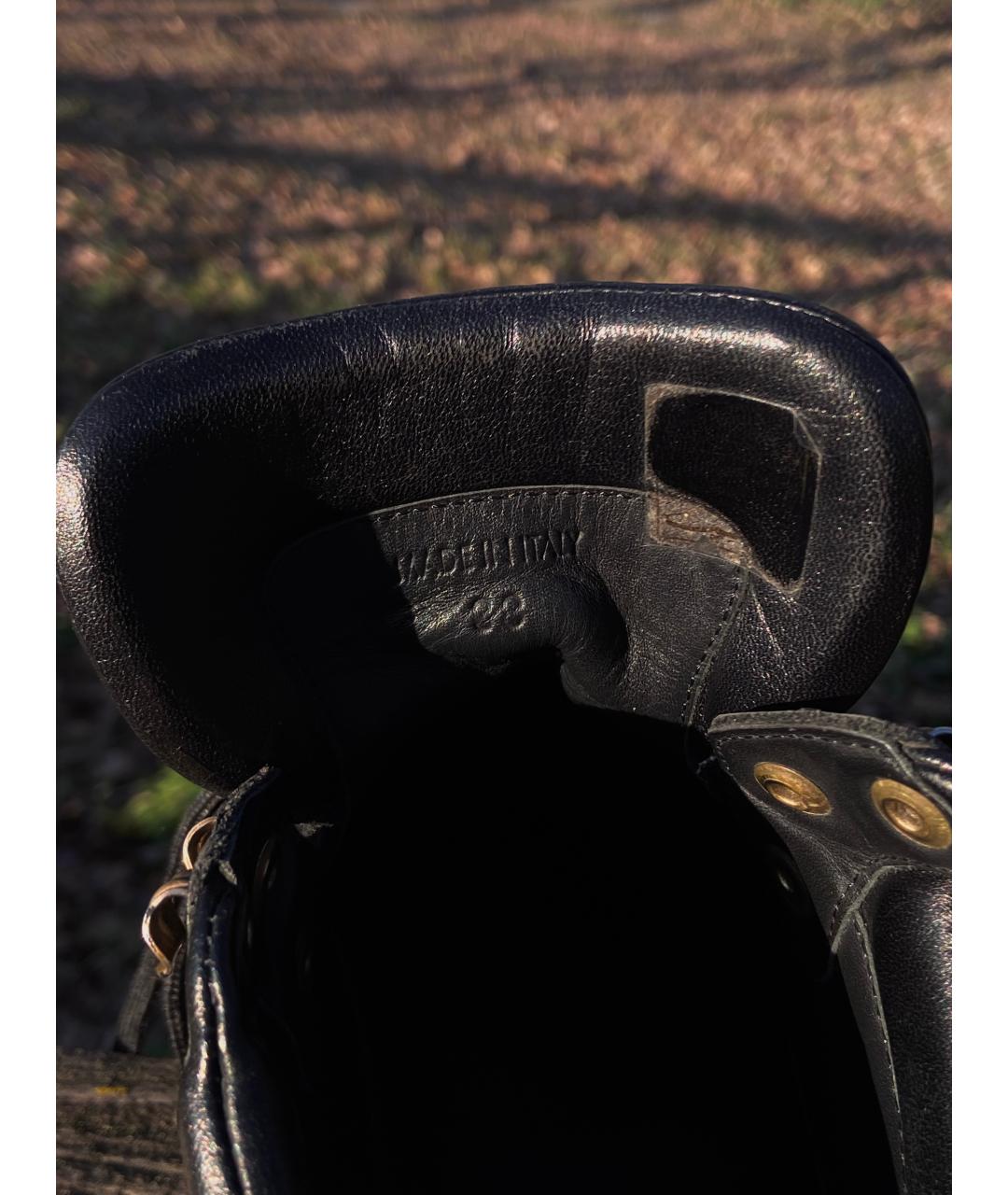 JIL SANDER Черные кожаные ботинки, фото 9