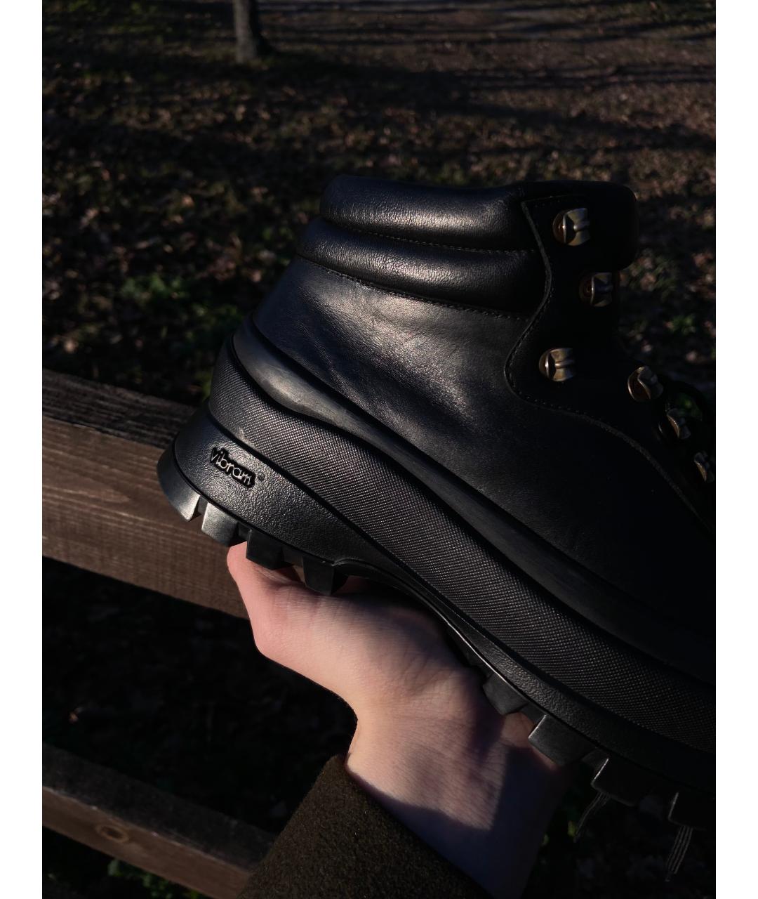 JIL SANDER Черные кожаные ботинки, фото 8