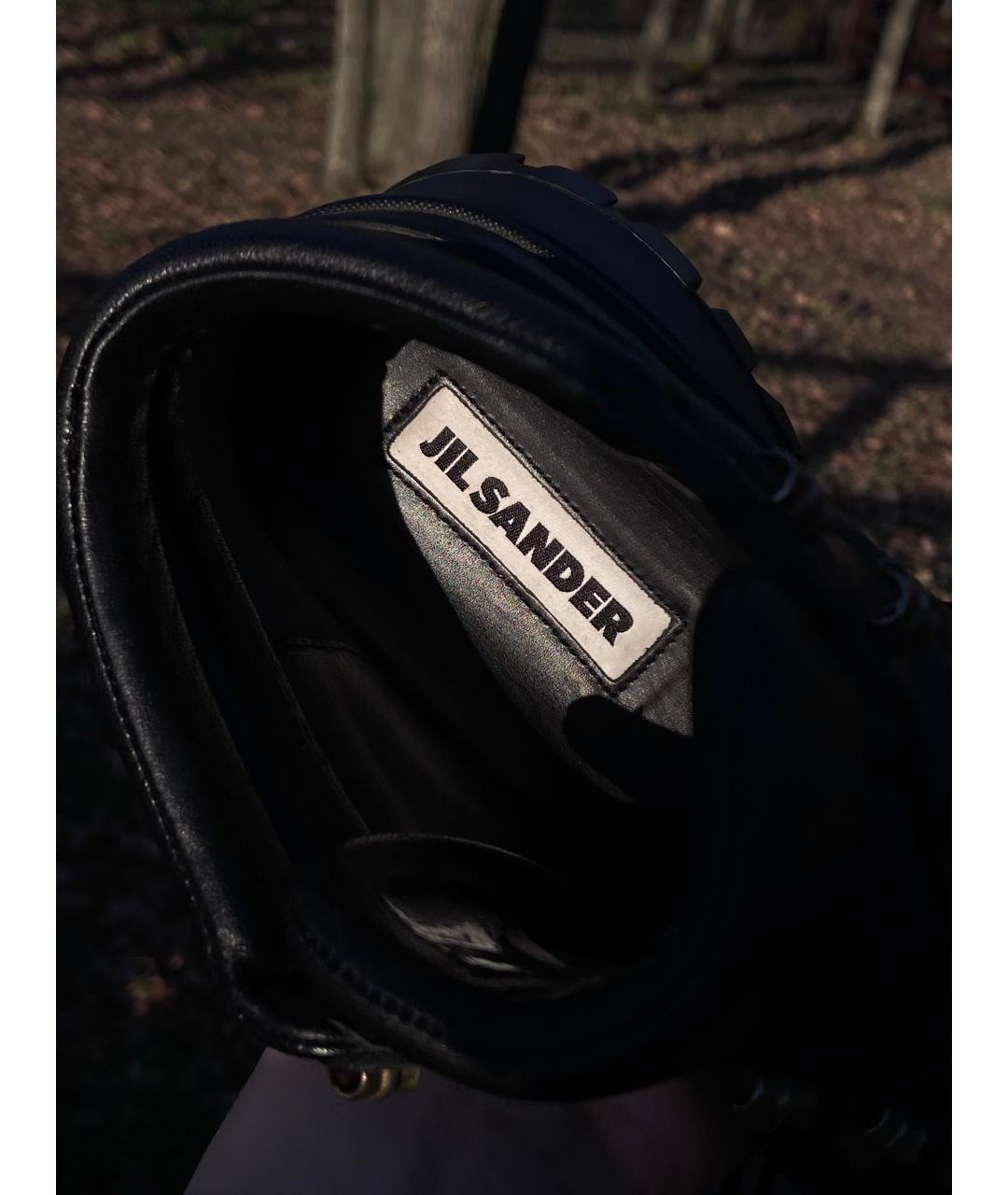 JIL SANDER Черные кожаные ботинки, фото 5