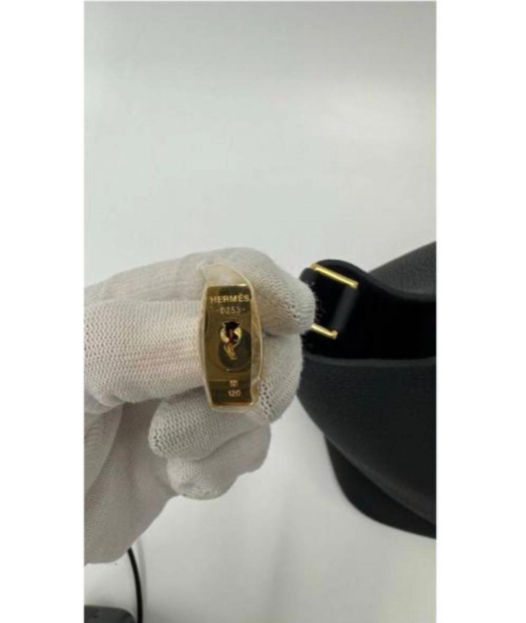 HERMES Черная кожаная сумка с короткими ручками, фото 3