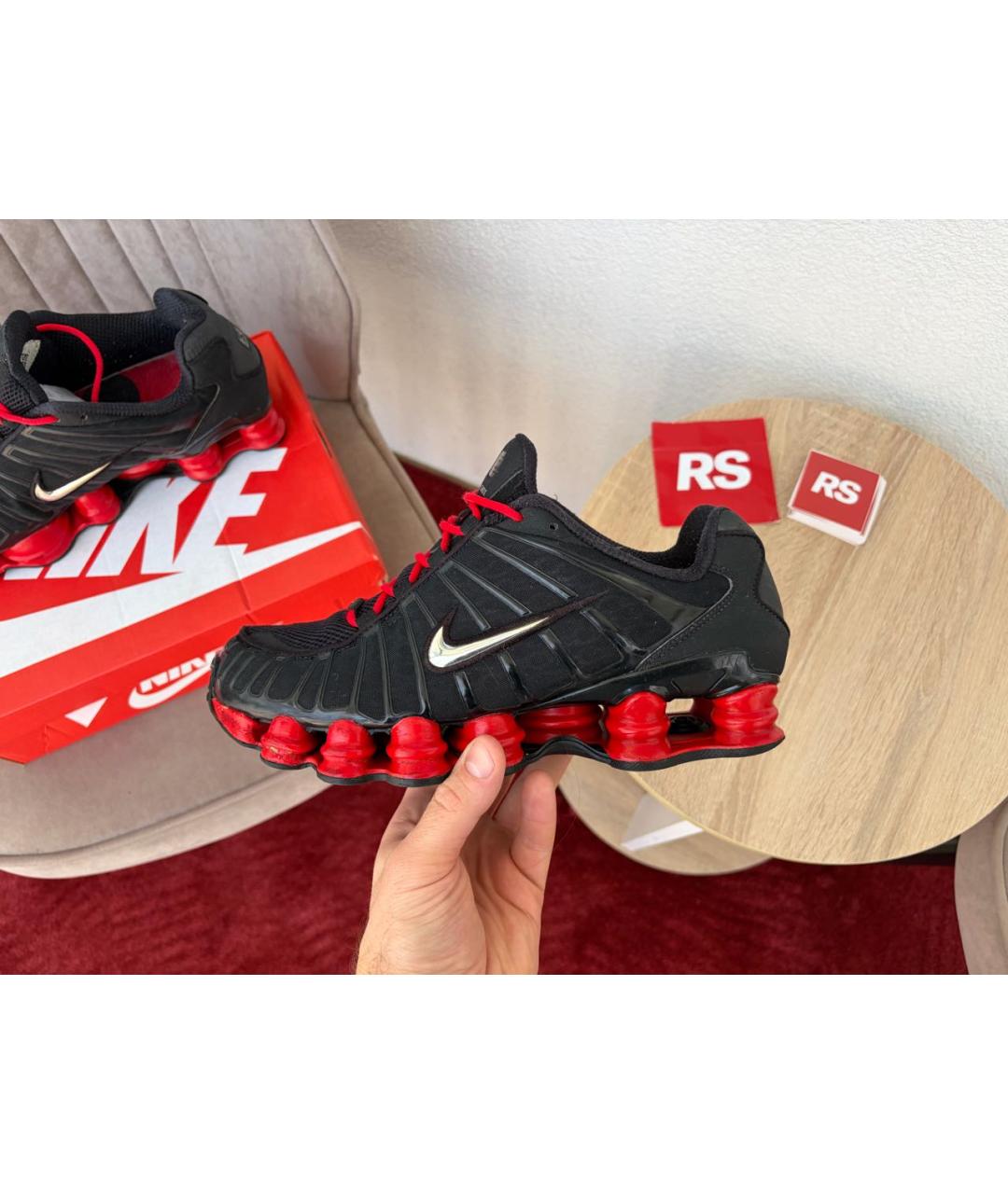 NIKE Черные низкие кроссовки / кеды из искусственной кожи, фото 9