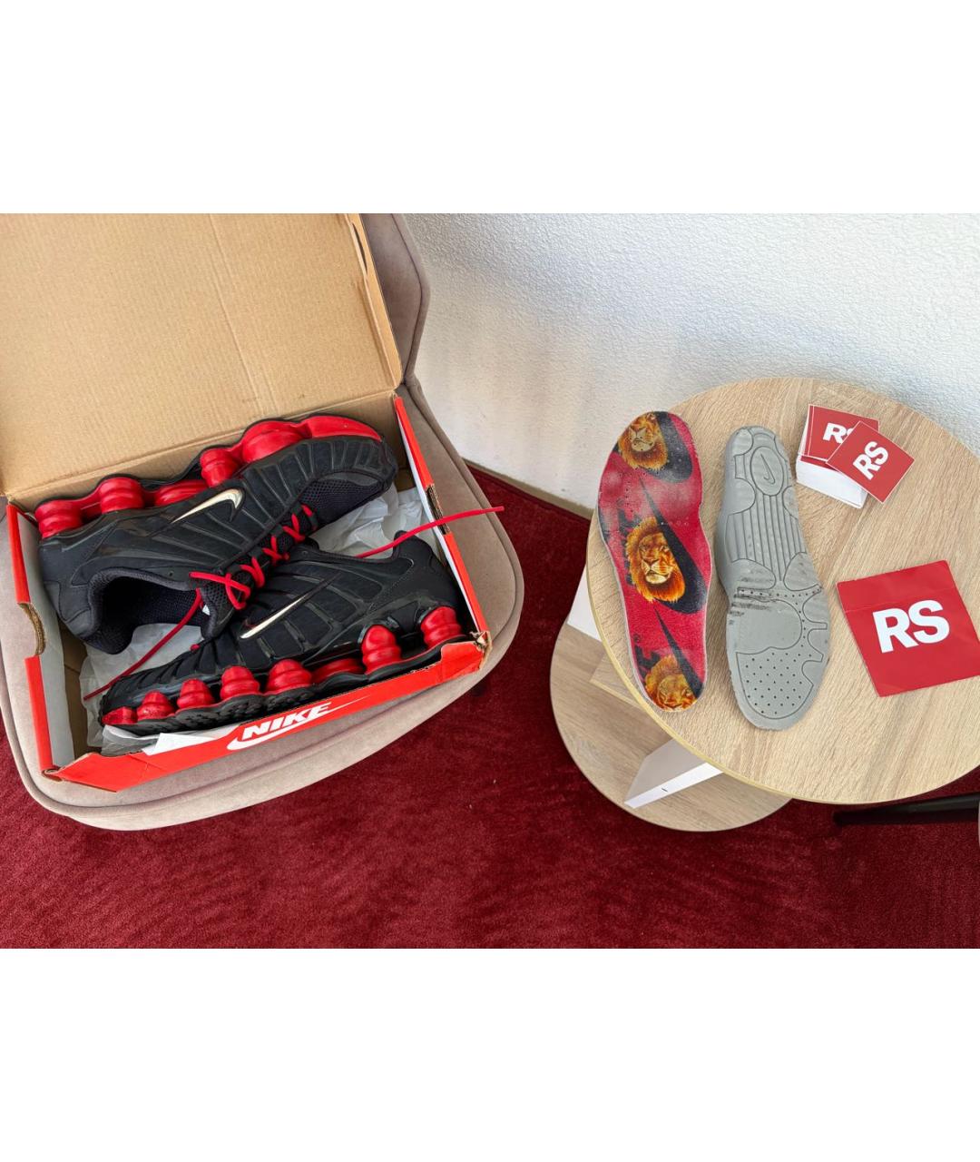 NIKE Черные низкие кроссовки / кеды из искусственной кожи, фото 8