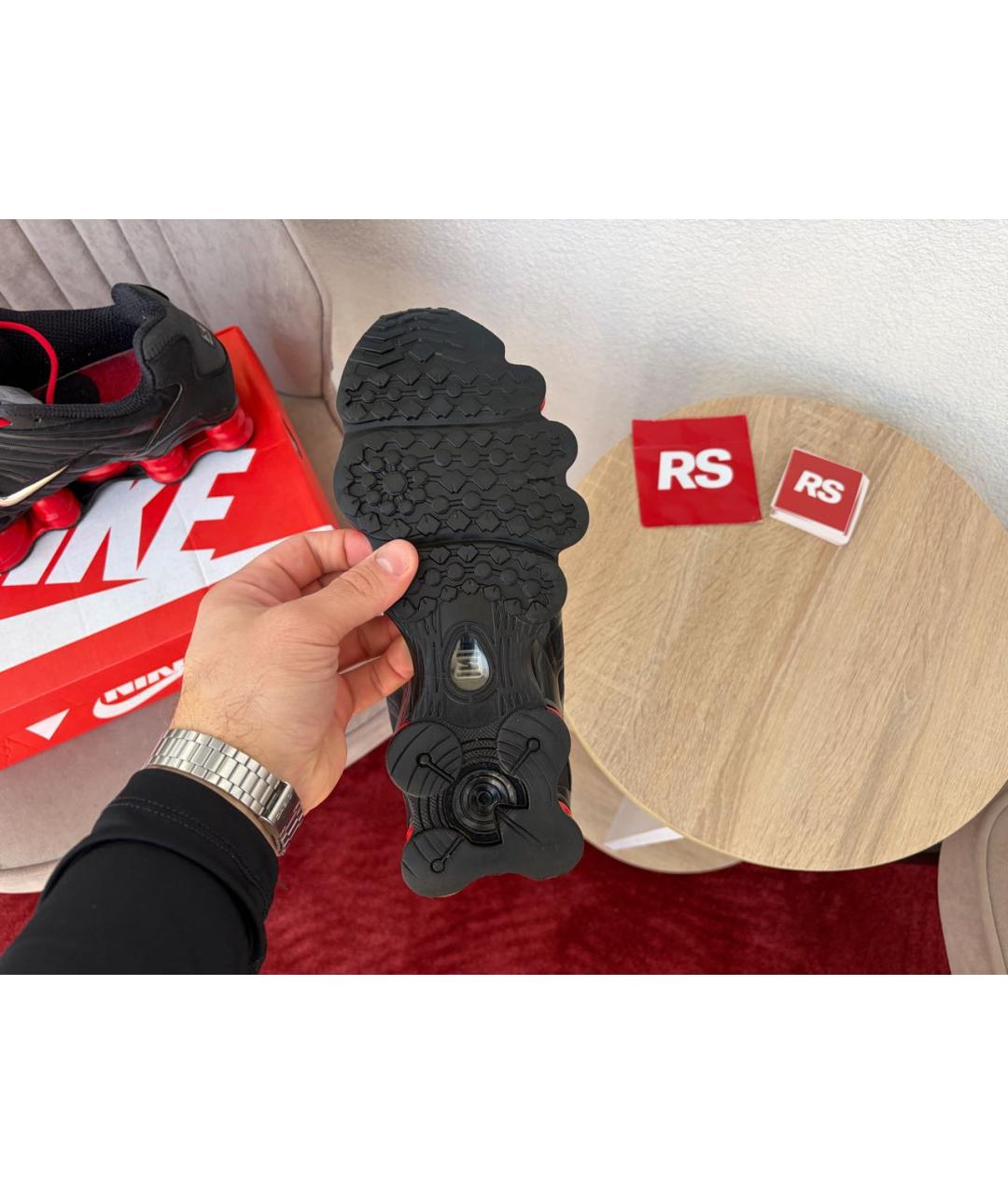 NIKE Черные низкие кроссовки / кеды из искусственной кожи, фото 5