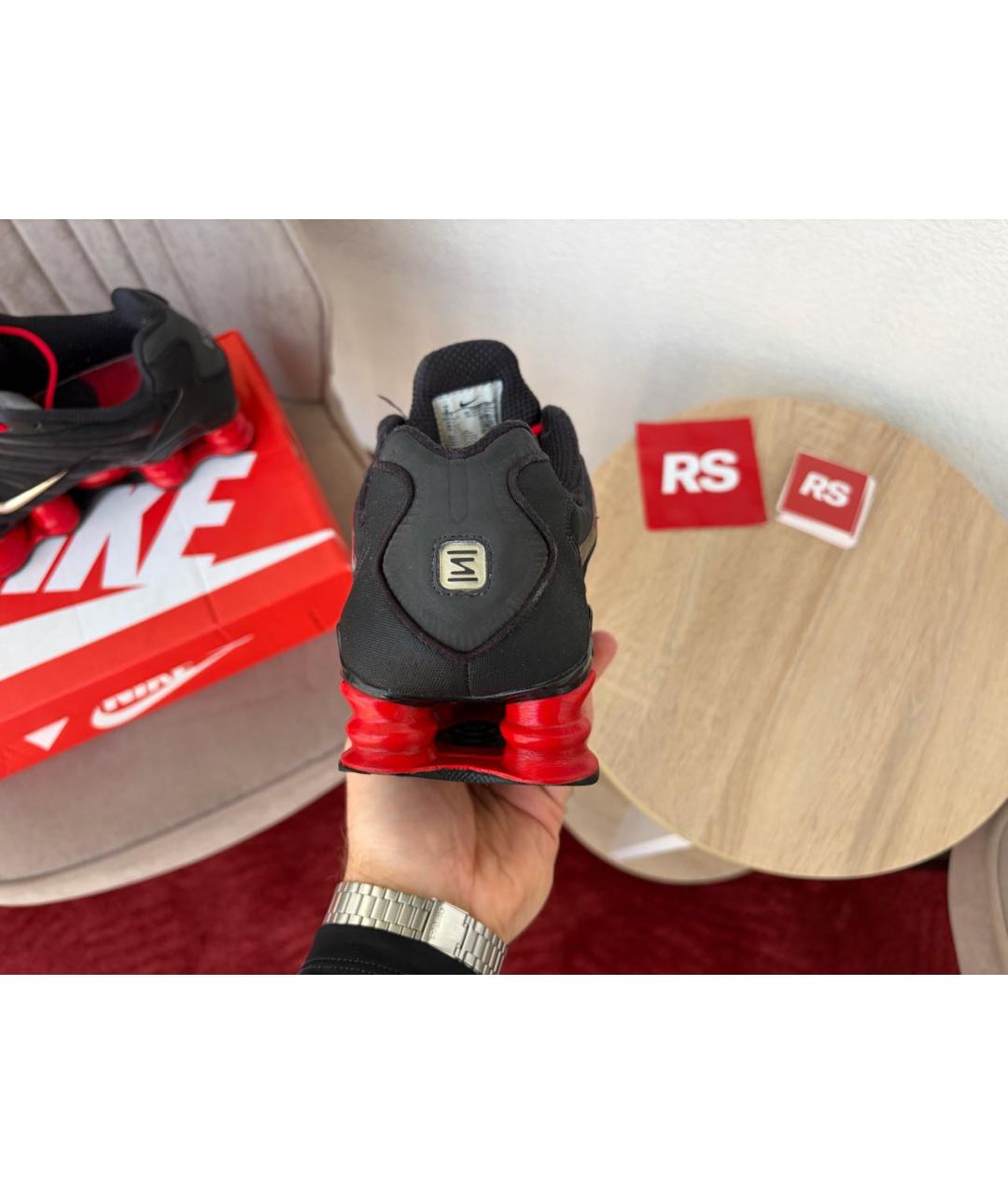 NIKE Черные низкие кроссовки / кеды из искусственной кожи, фото 4