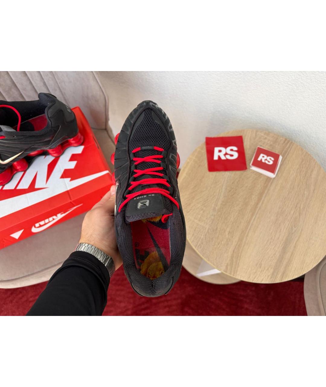 NIKE Черные низкие кроссовки / кеды из искусственной кожи, фото 3