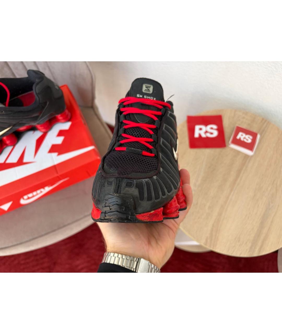 NIKE Черные низкие кроссовки / кеды из искусственной кожи, фото 2