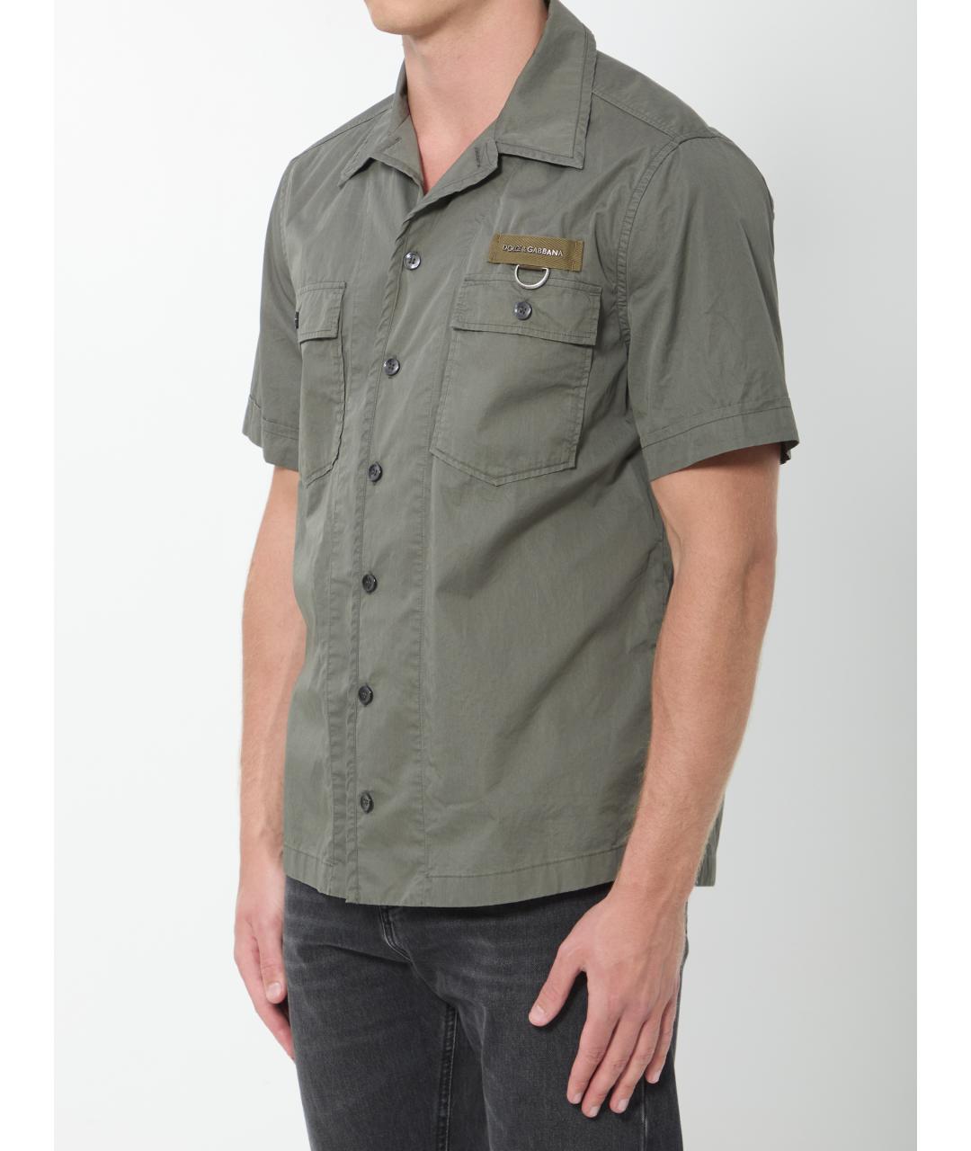 DOLCE&GABBANA Зеленая хлопковая кэжуал рубашка, фото 2