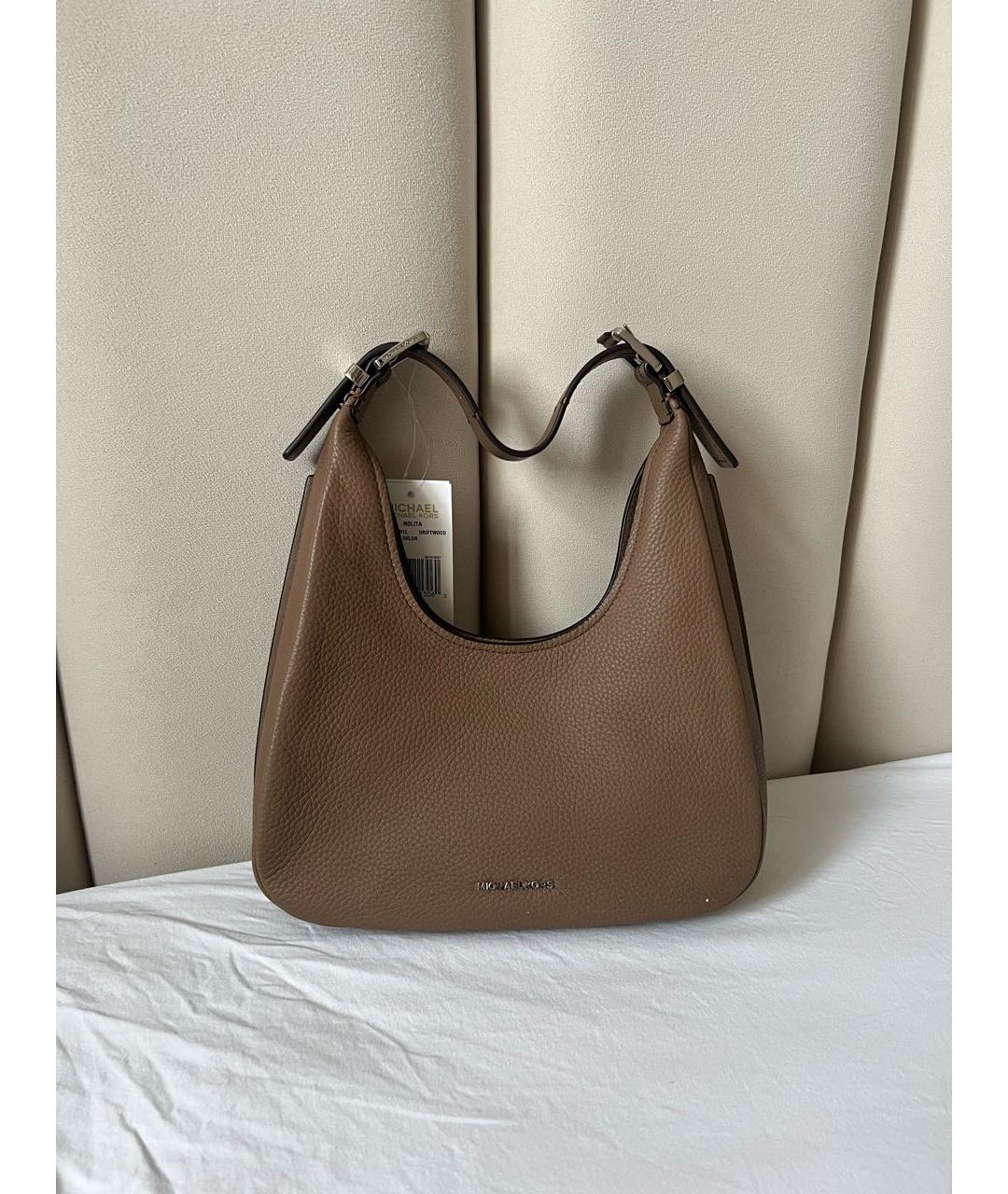 MICHAEL KORS Коричневая кожаная сумка через плечо, фото 5