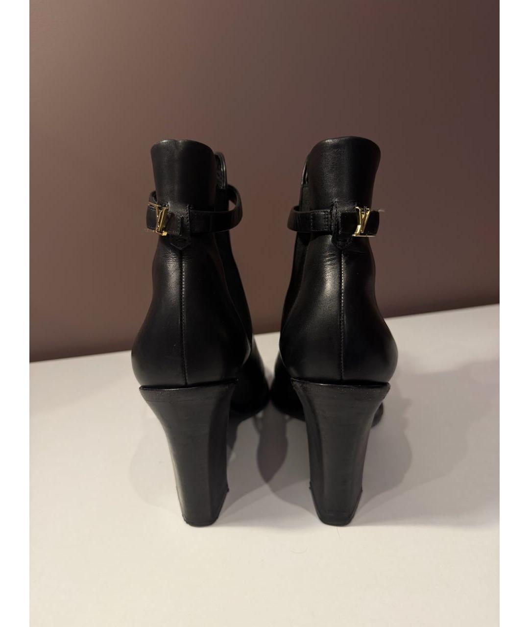 LOUIS VUITTON Черные кожаные ботильоны, фото 4