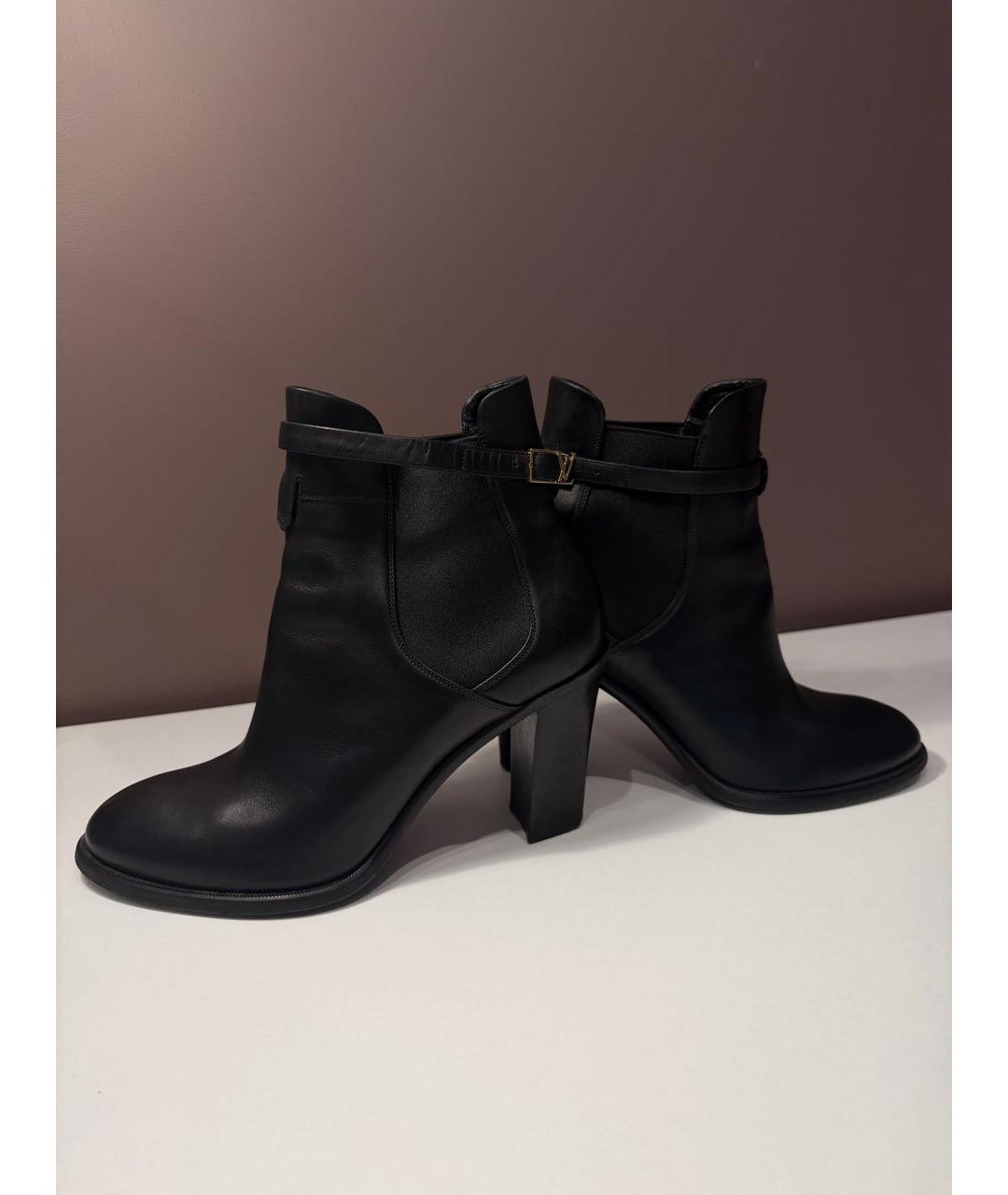 LOUIS VUITTON Черные кожаные ботильоны, фото 6