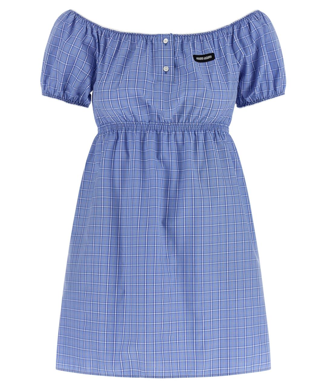 MIU MIU Голубое хлопковое повседневное платье, фото 1