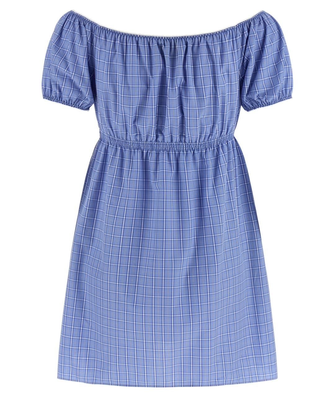 MIU MIU Голубое хлопковое повседневное платье, фото 2