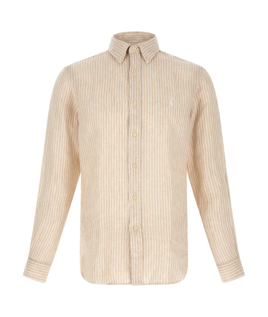 POLO RALPH LAUREN Бежевая льняная кэжуал рубашка, фото 1