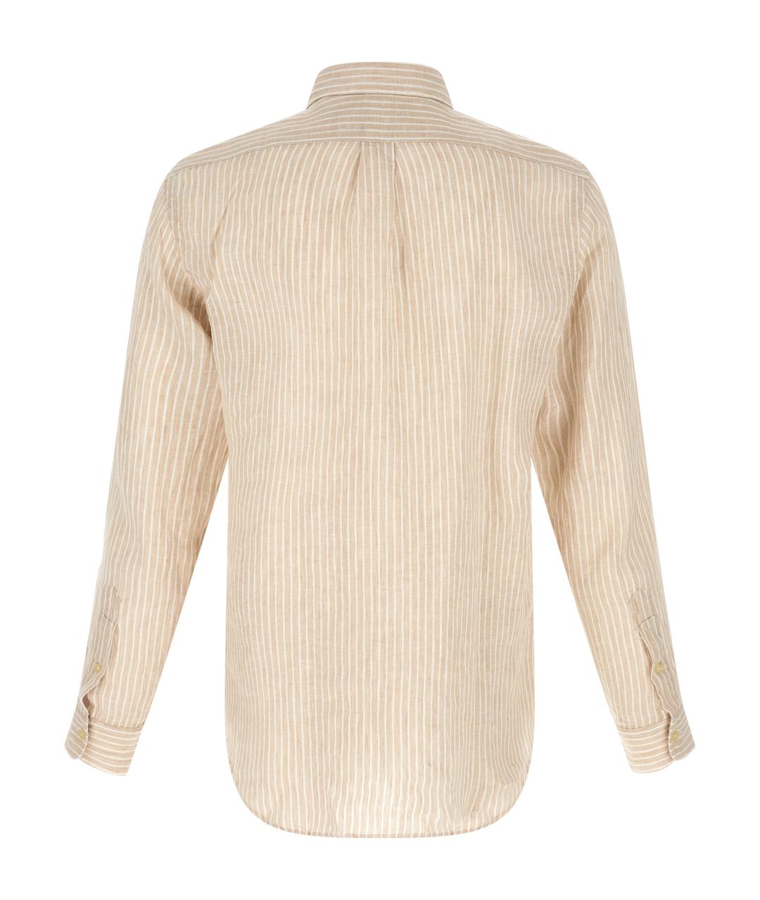 POLO RALPH LAUREN Бежевая льняная кэжуал рубашка, фото 2