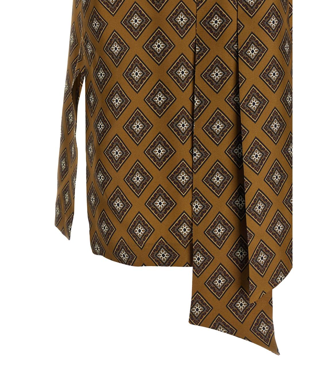 ALBERTO BIANI Коричневая шелковая майка, фото 4