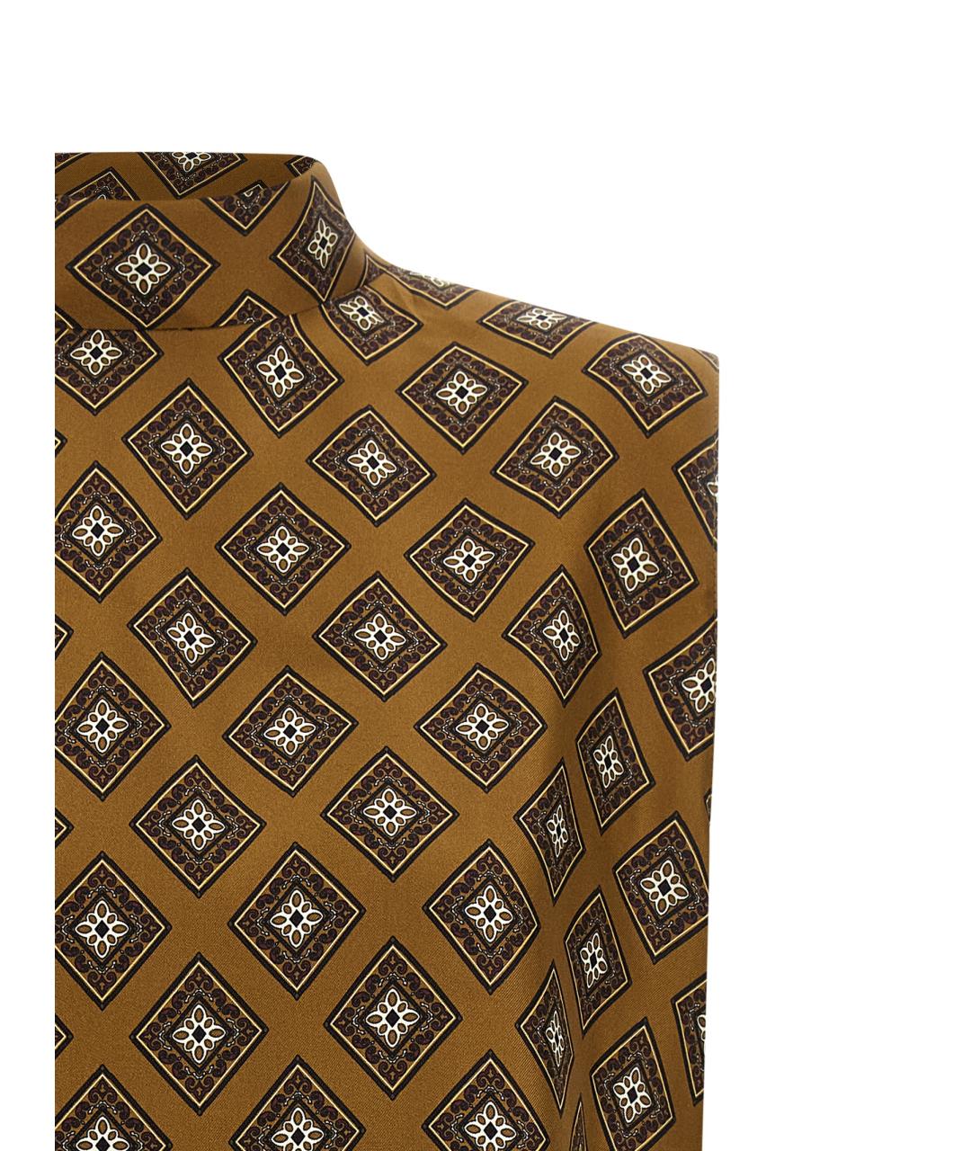 ALBERTO BIANI Коричневая шелковая майка, фото 3