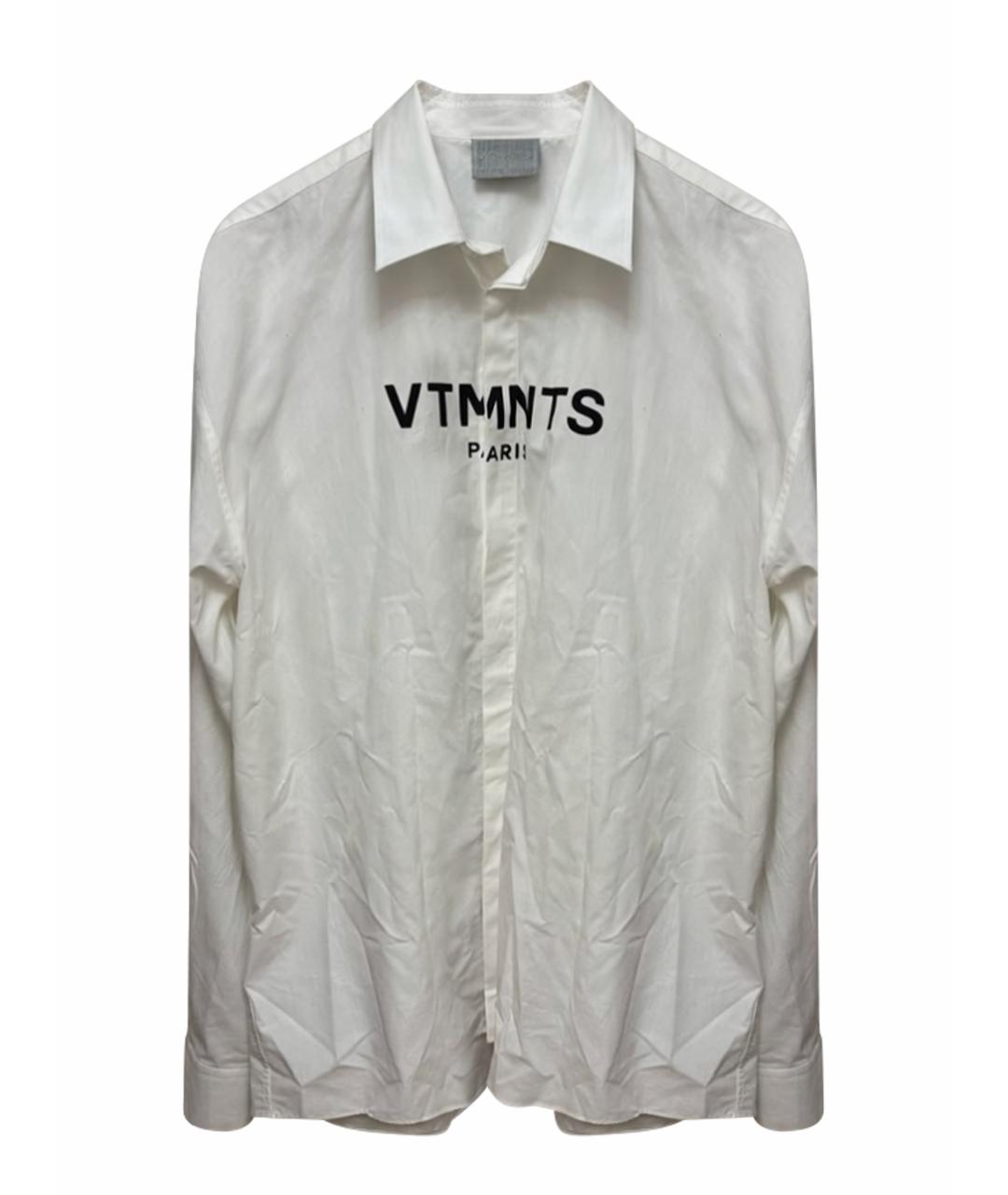 VETEMENTS Белая хлопковая кэжуал рубашка, фото 1