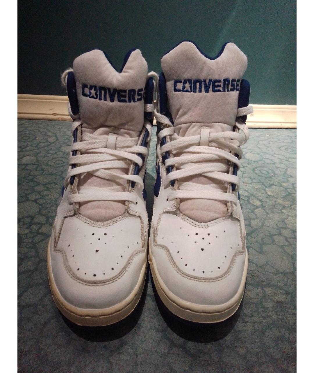 CONVERSE Белые кожаные высокие кроссовки / кеды, фото 2