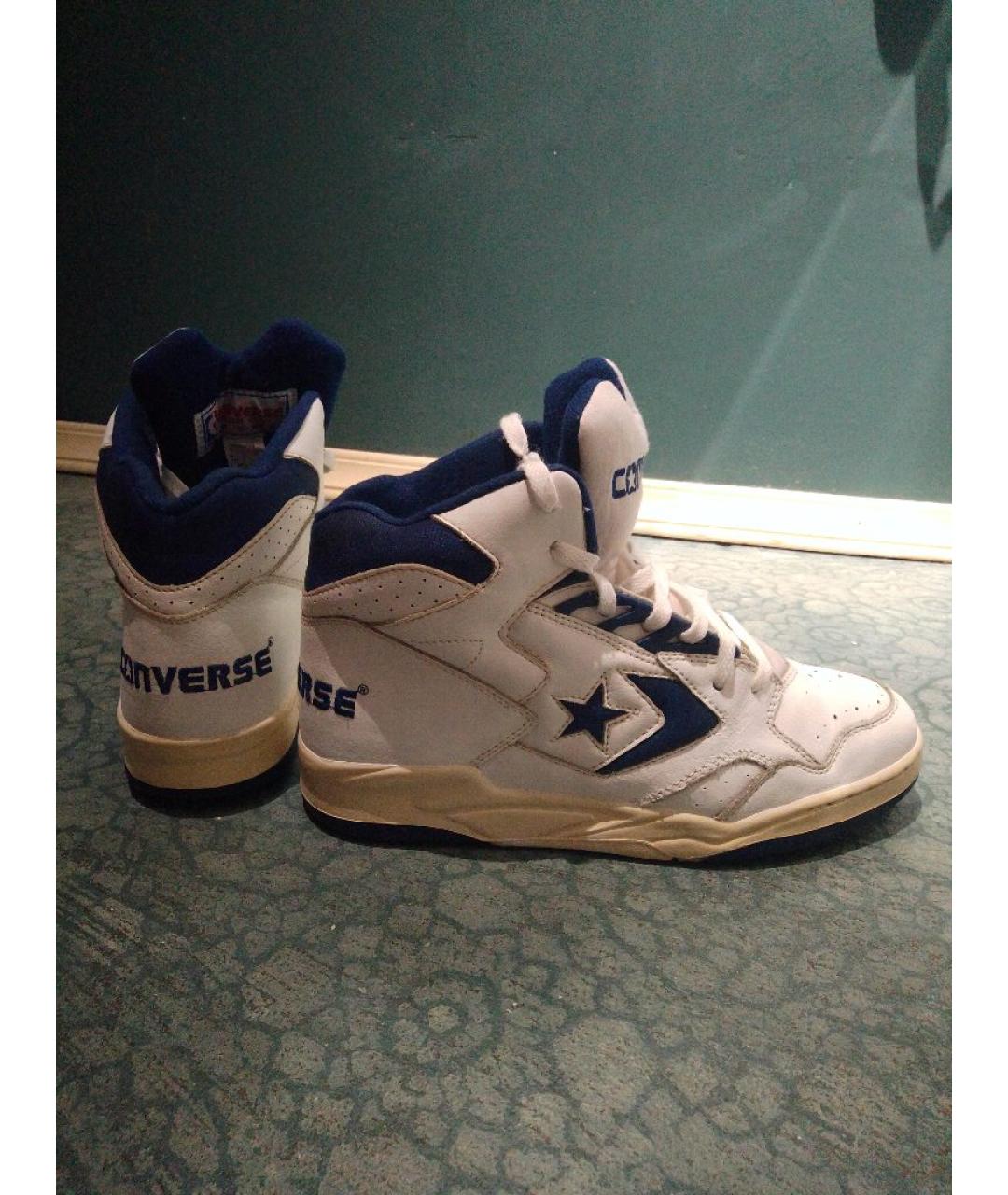 CONVERSE Белые кожаные высокие кроссовки / кеды, фото 7