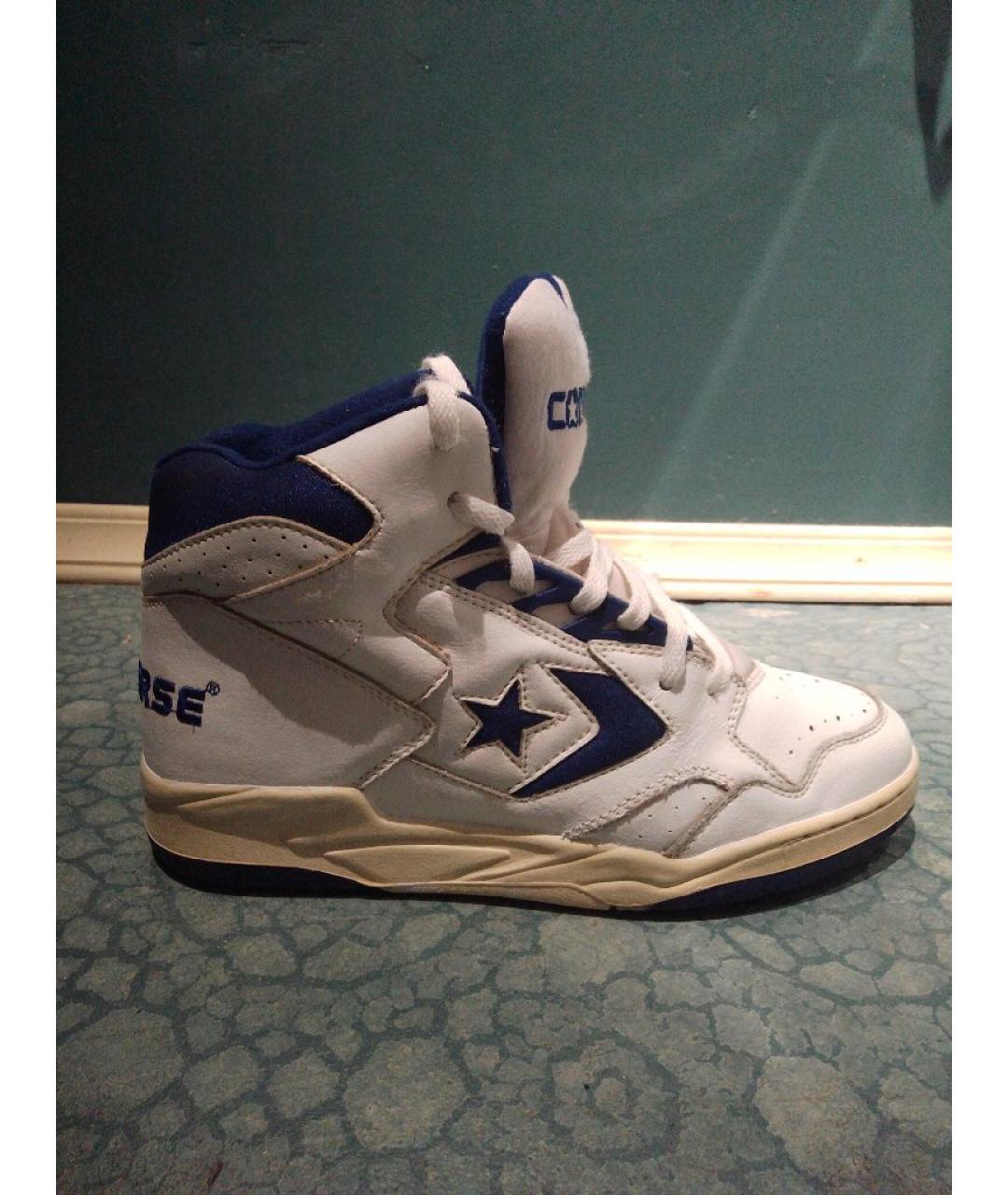 CONVERSE Белые кожаные высокие кроссовки / кеды, фото 9