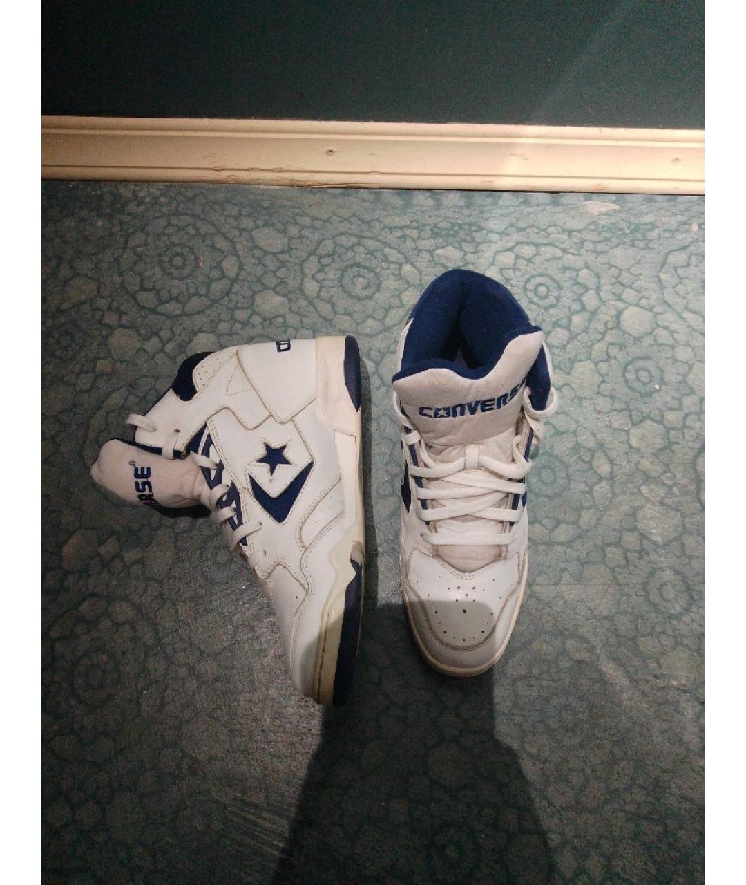 CONVERSE Белые кожаные высокие кроссовки / кеды, фото 6