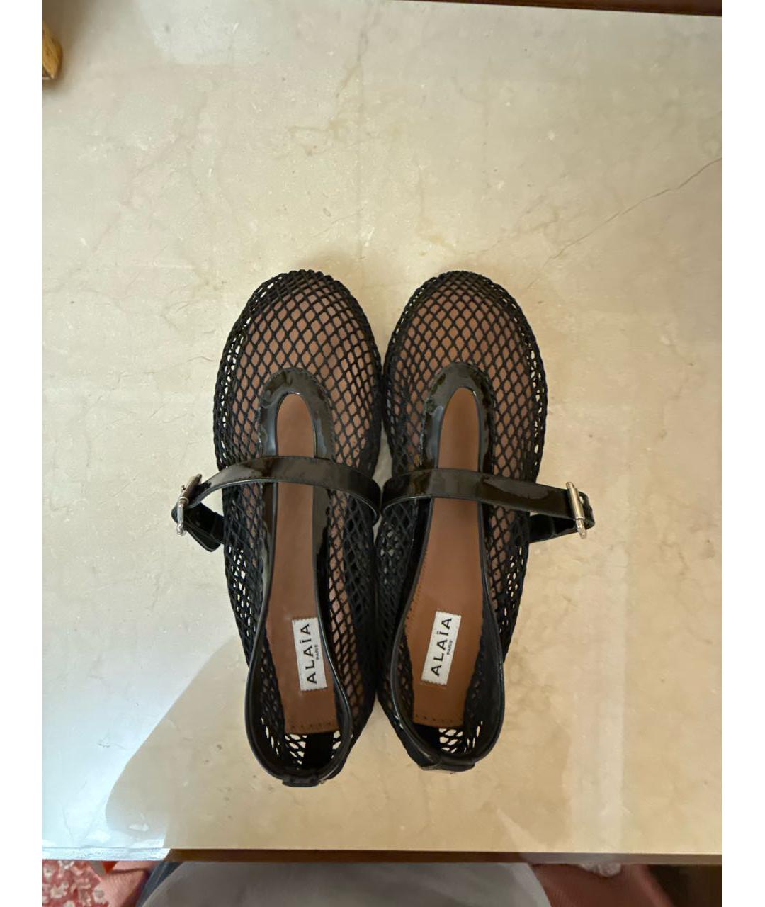 ALAIA Черные кожаные балетки, фото 3
