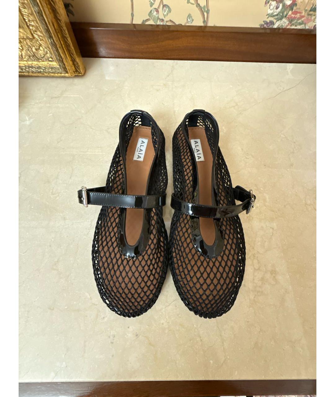 ALAIA Черные кожаные балетки, фото 2