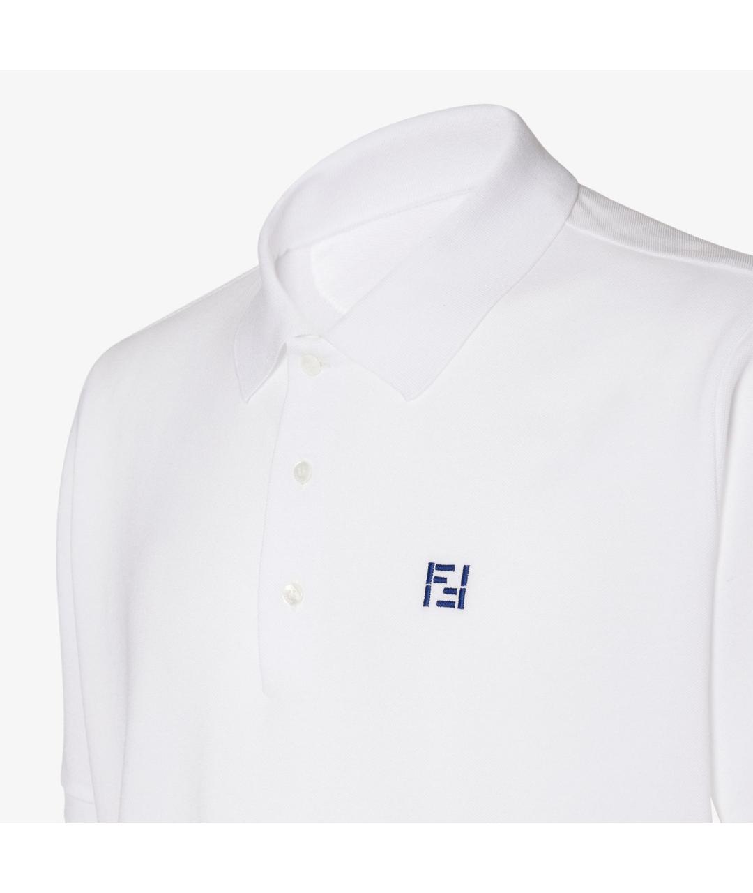 FENDI Белая хлопковая футболка, фото 3
