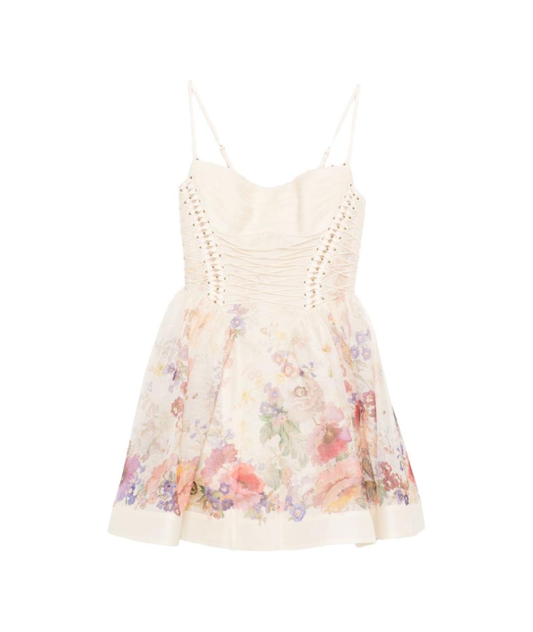 ZIMMERMANN Бежевое льняное повседневное платье, фото 1